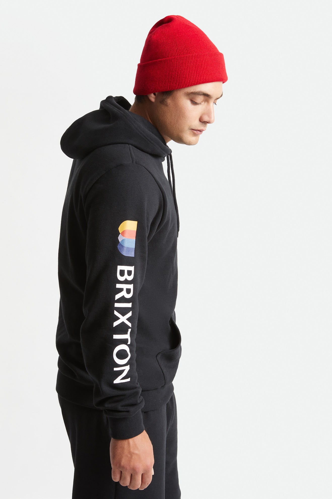 Sudadera Con Capucha Brixton Alton Hombre Negras | NDTY94687