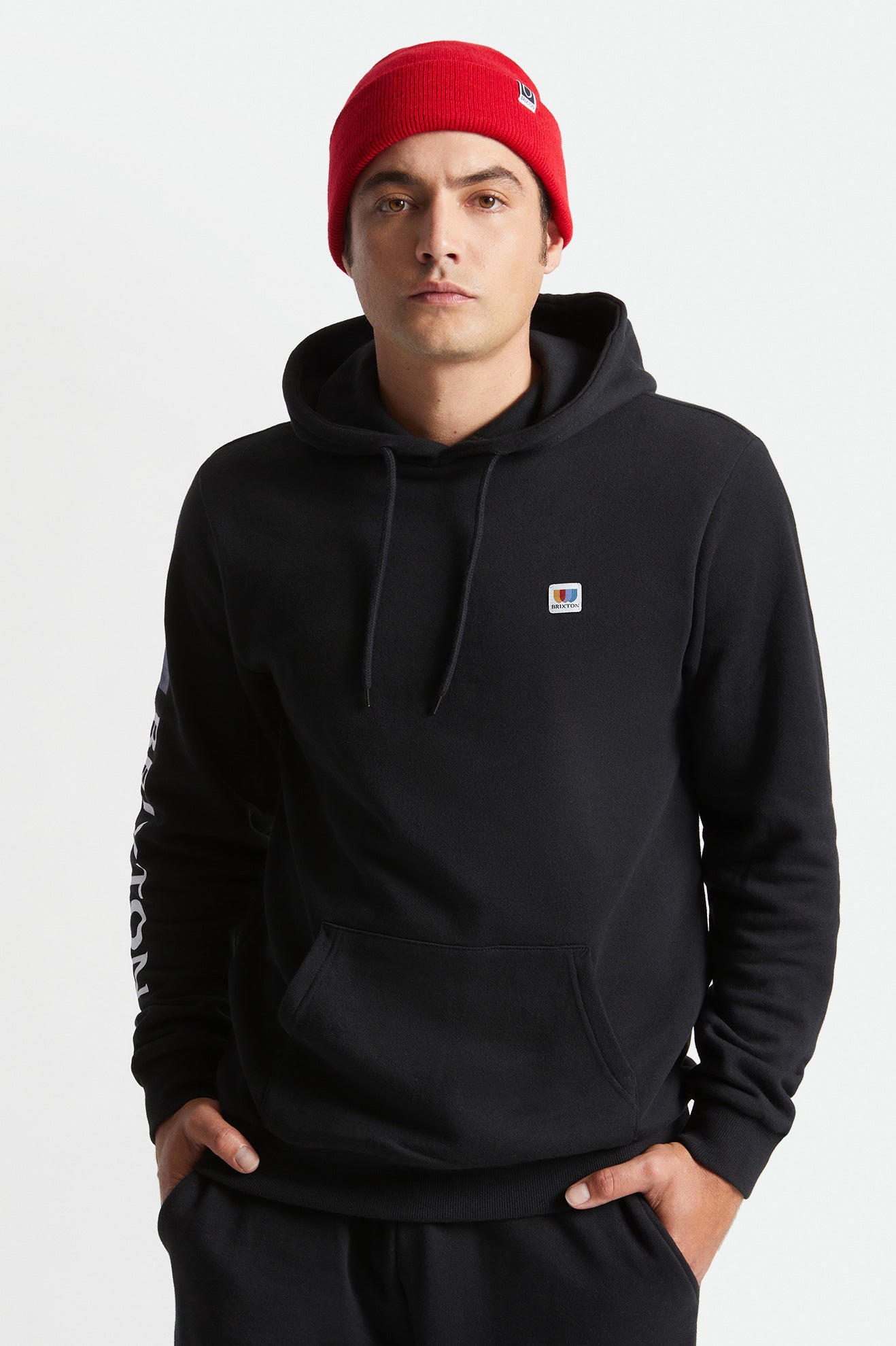 Sudadera Con Capucha Brixton Alton Hombre Negras | NDTY94687