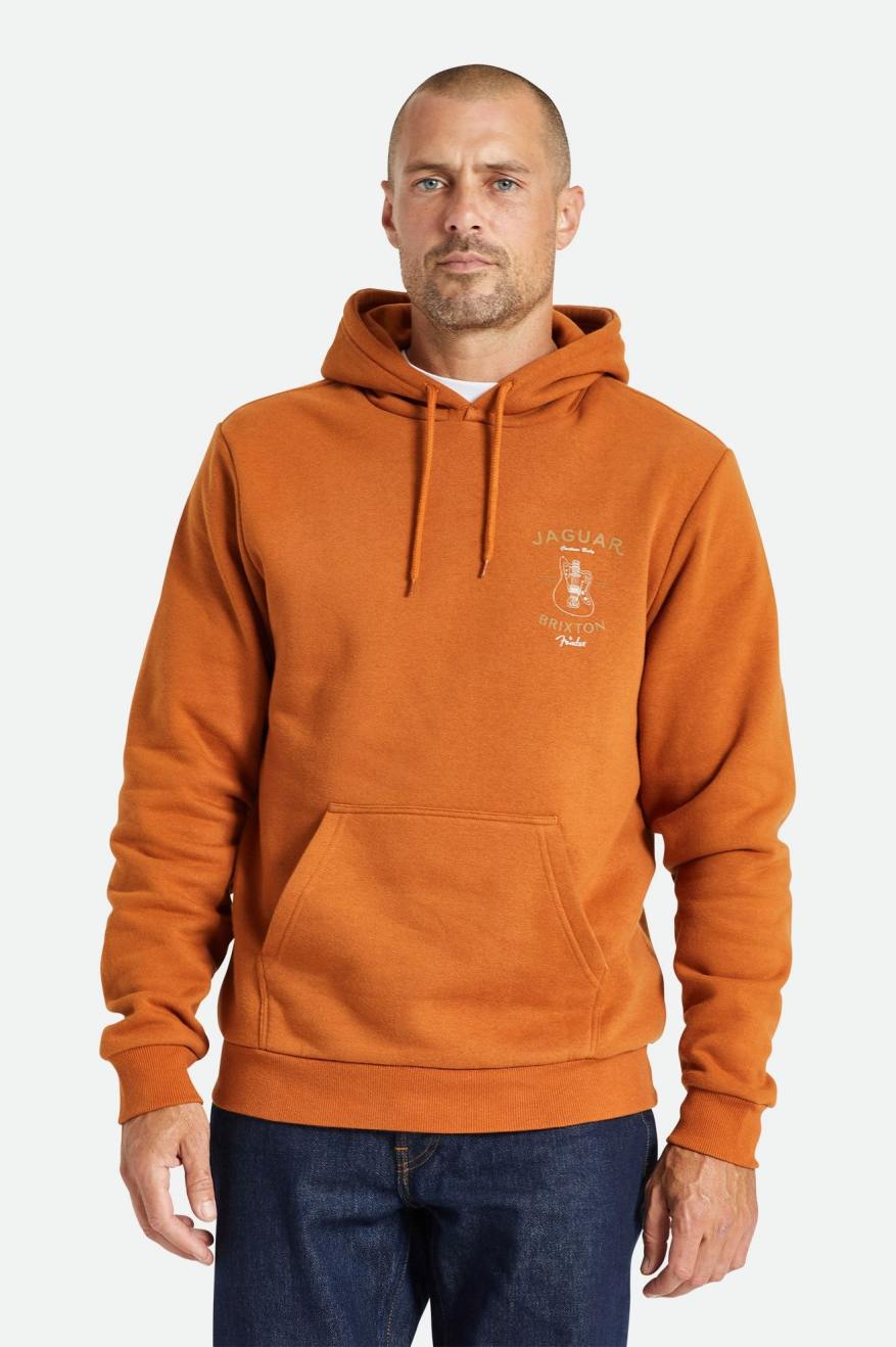 Sudadera Con Capucha Brixton Fender Jaguar Claws Hombre Naranjas | OKBZ52697