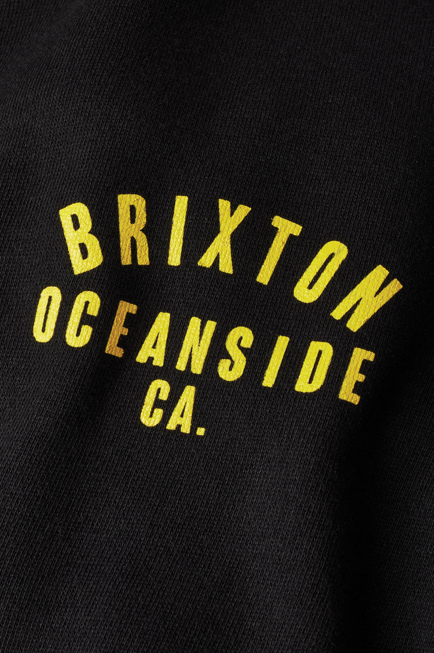 Sudadera Con Capucha Brixton Woodburn Oceanside Fleece Hombre Negras Doradas | EWYC43196