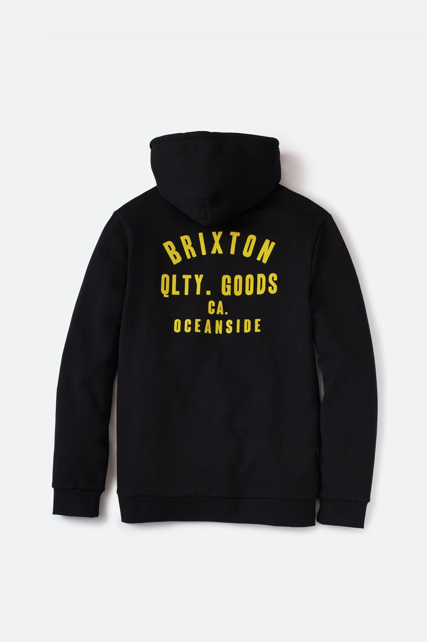 Sudadera Con Capucha Brixton Woodburn Oceanside Fleece Hombre Negras Doradas | EWYC43196