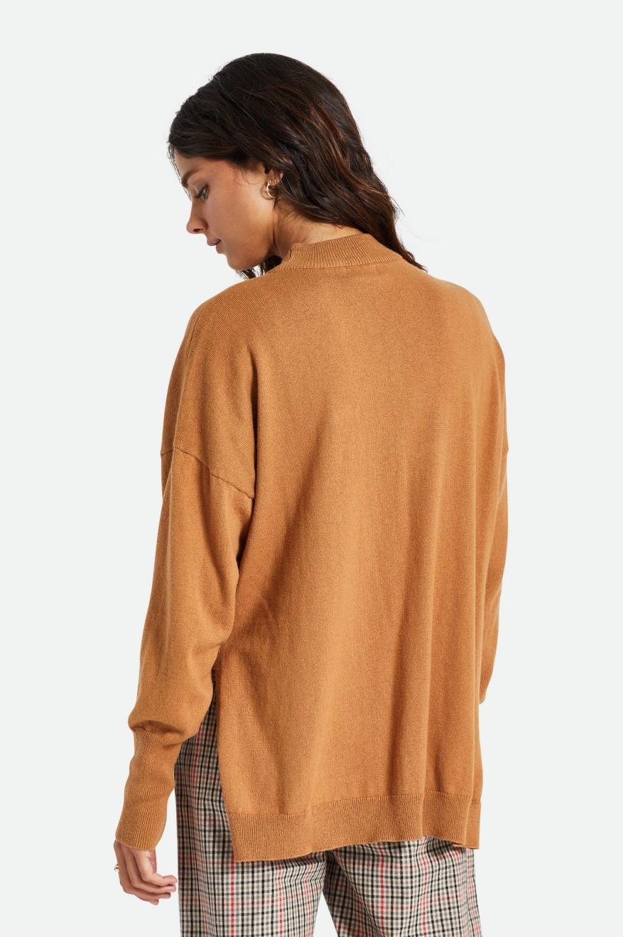 Suéteres Brixton Reserve Oversized Cashmere Mujer Marrones | GAFE90682