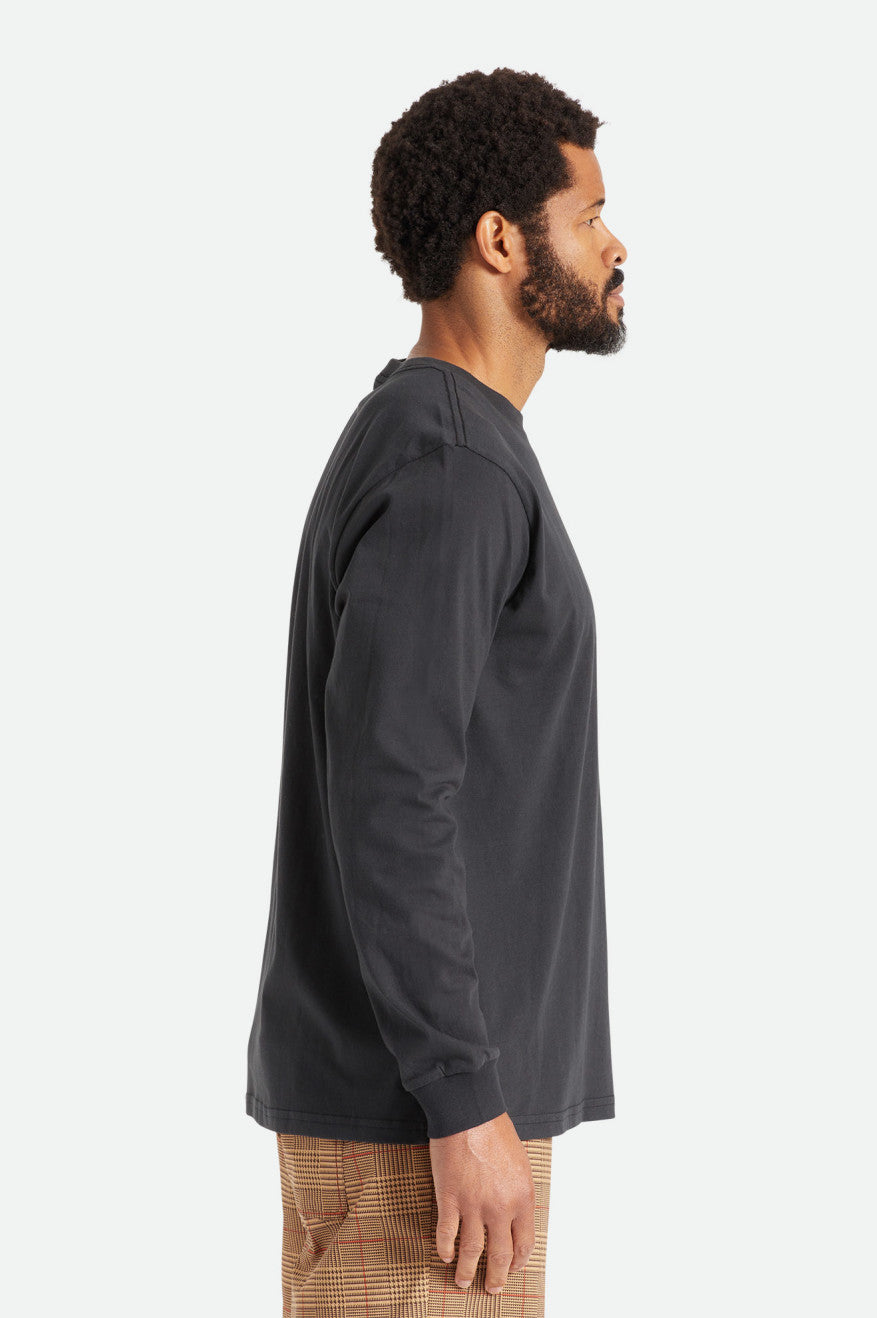 Tops Brixton Basic L/S Pocket Hombre Negras | CMBT42759