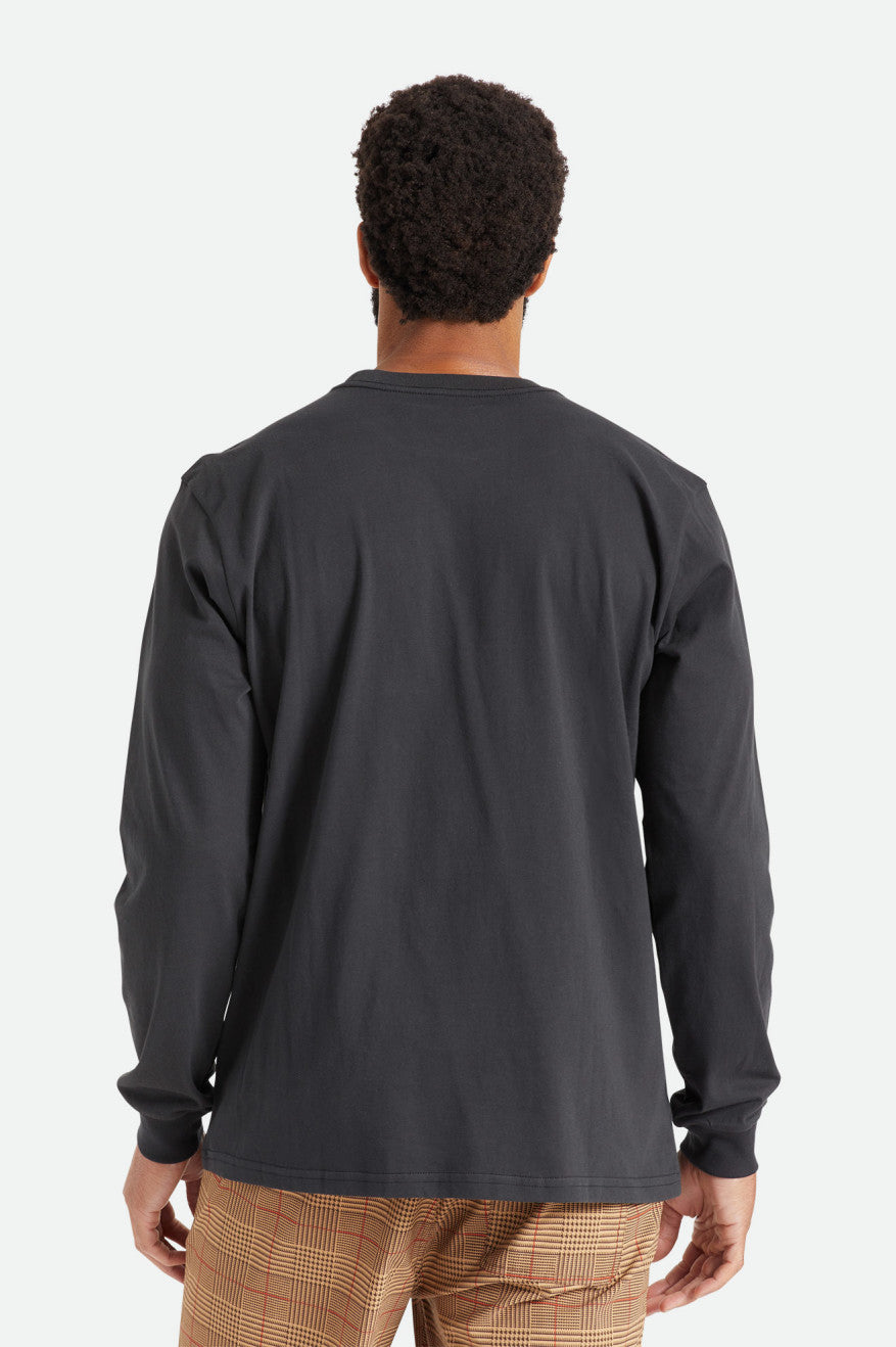 Tops Brixton Basic L/S Pocket Hombre Negras | CMBT42759