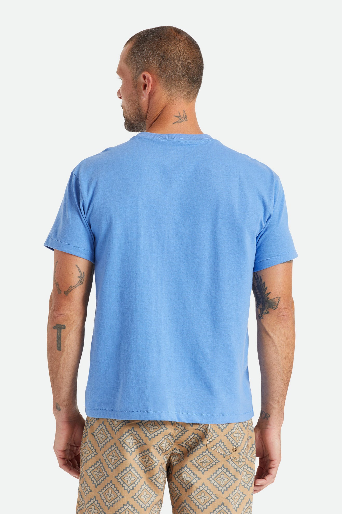 Tops Brixton Basic S/S Pocket Hombre Azules | WGDT03981