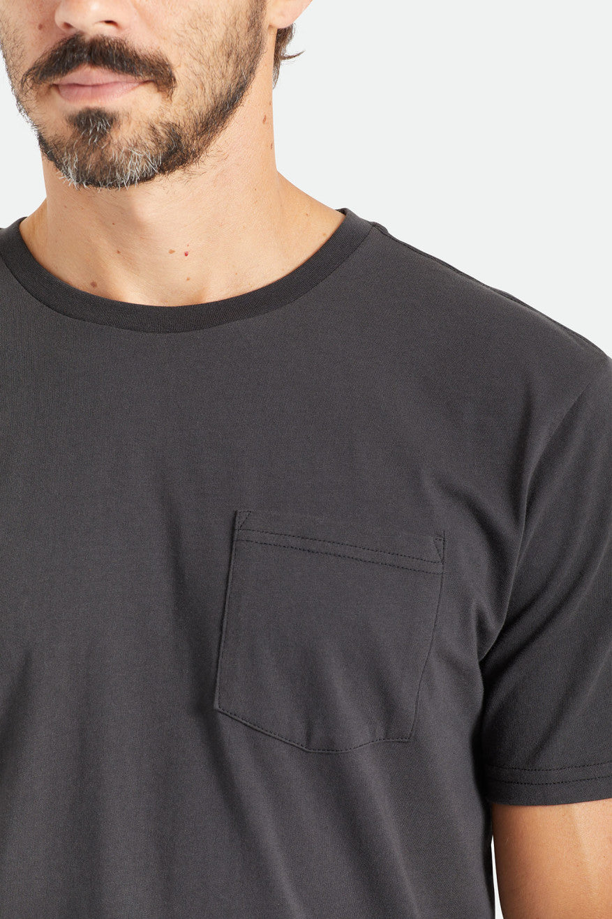 Tops Brixton Basic S/S Pocket Hombre Negras | KJFL12746