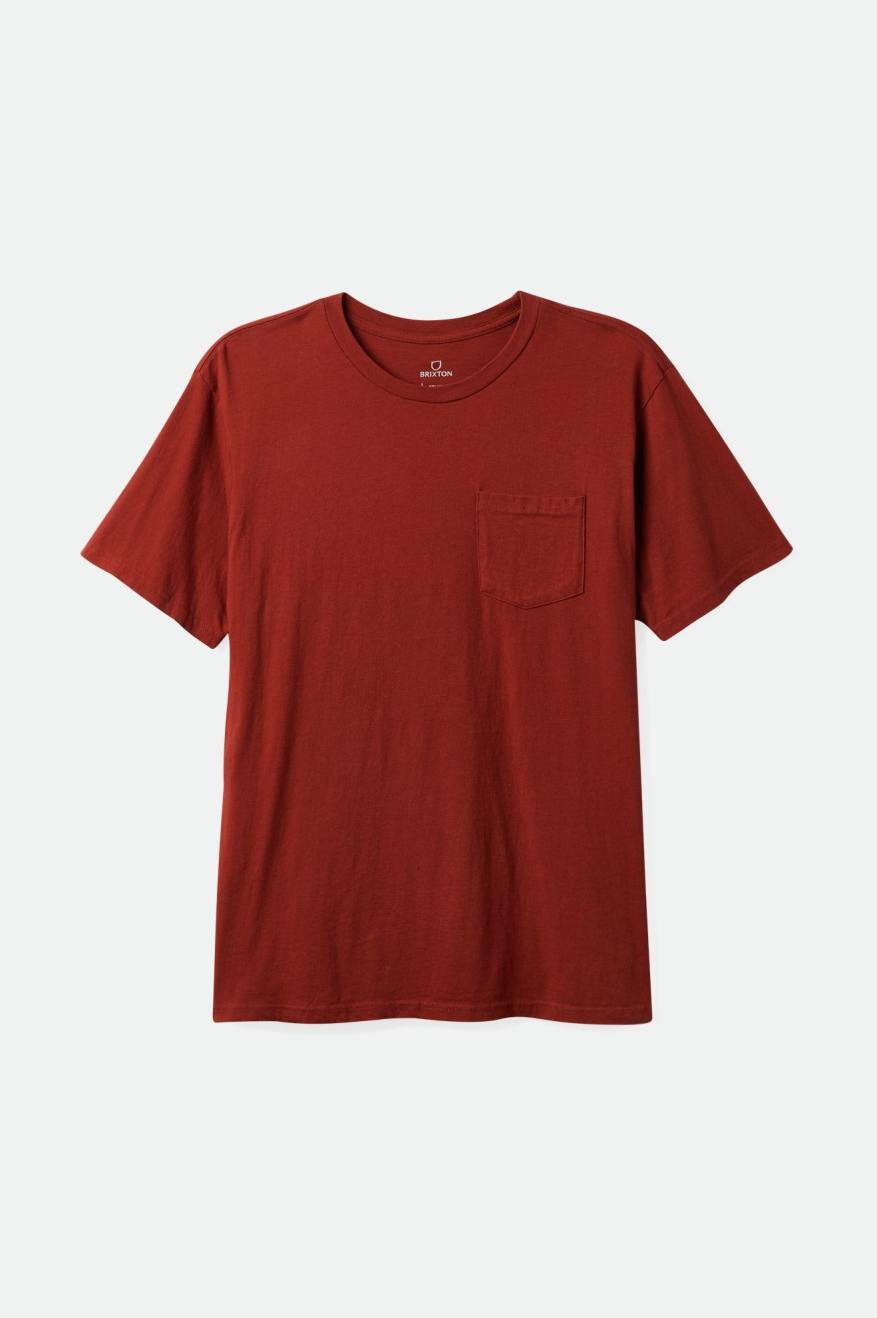 Tops Brixton Basic S/S Pocket Hombre Rojas | LIYO76054