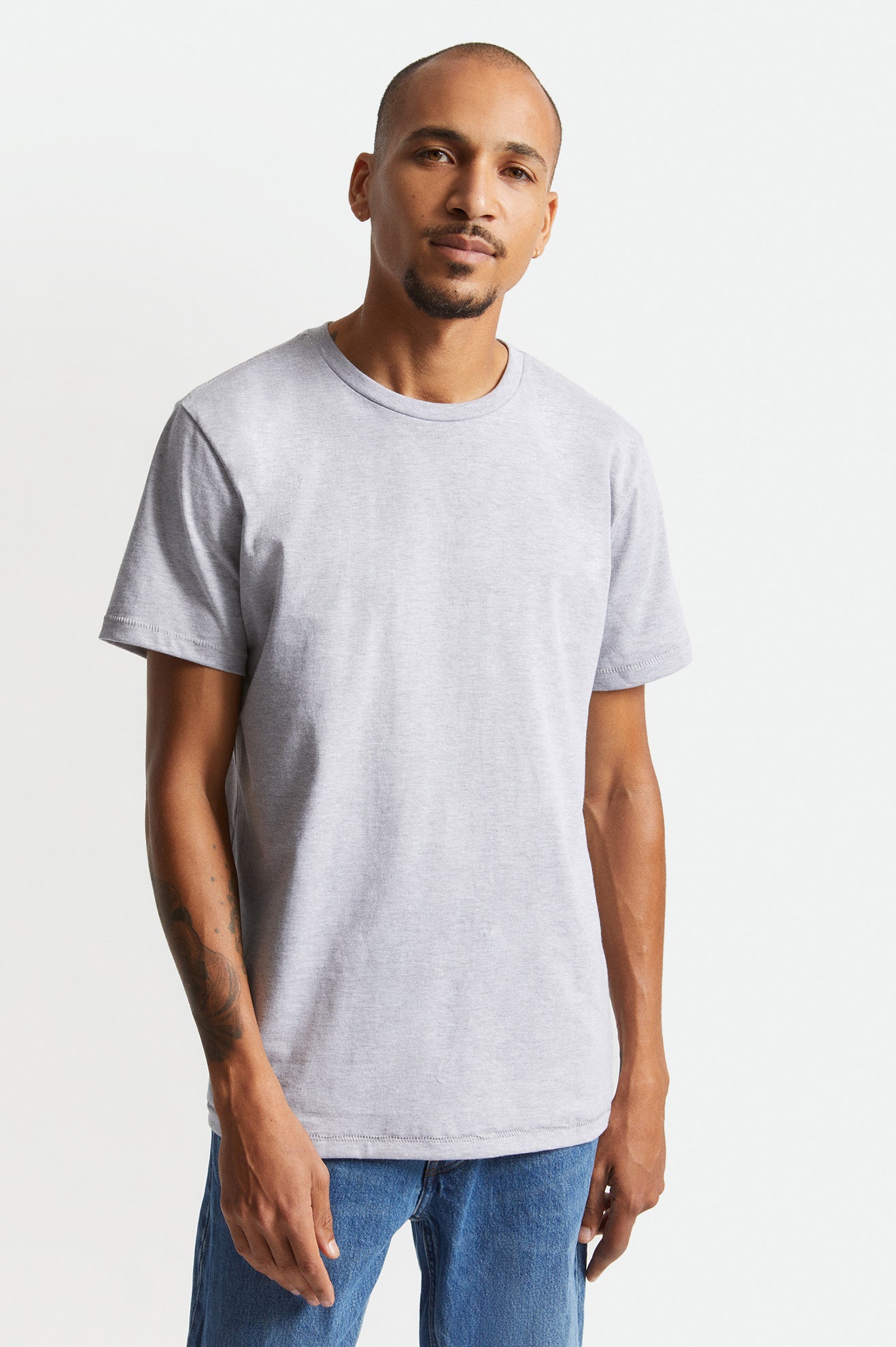 Tops Brixton Basic S/S Tailored Hombre Gris | ZEBJ61082