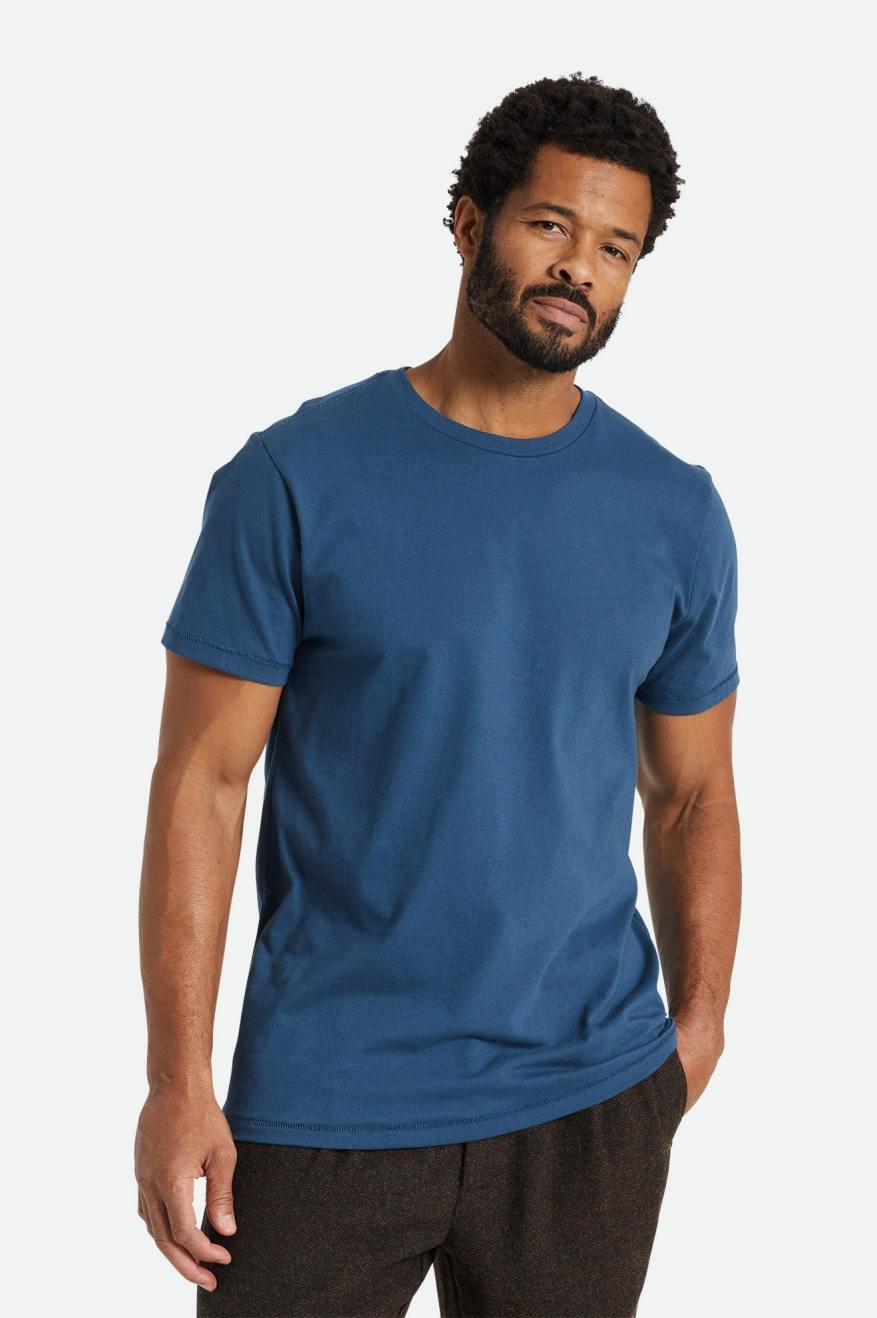 Tops Brixton Basic S/S Tailored Hombre Turquesa | WMNZ96025