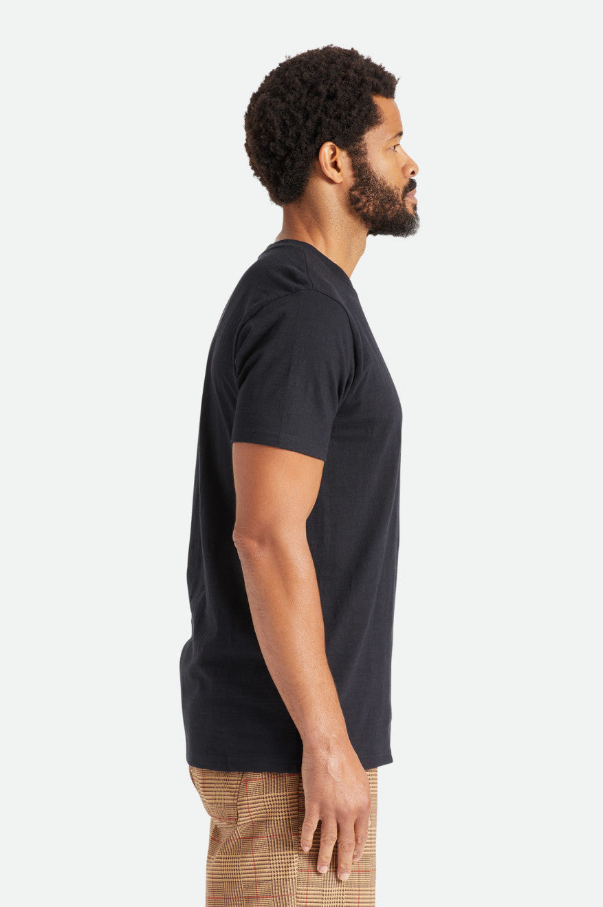 Tops Brixton Basic Slub S/S Pocket Hombre Negras | FZCQ34597