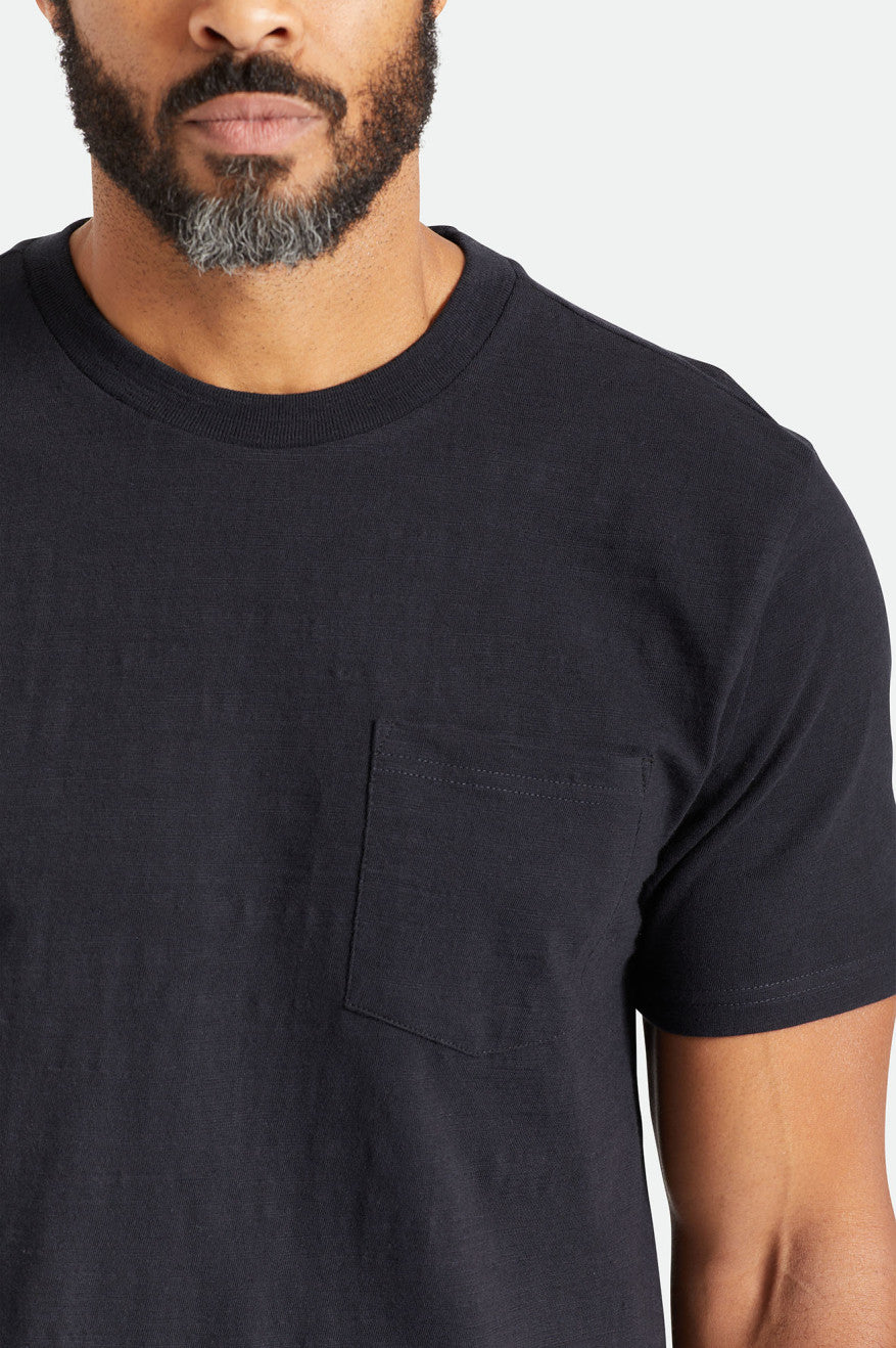 Tops Brixton Basic Slub S/S Pocket Hombre Negras | FZCQ34597