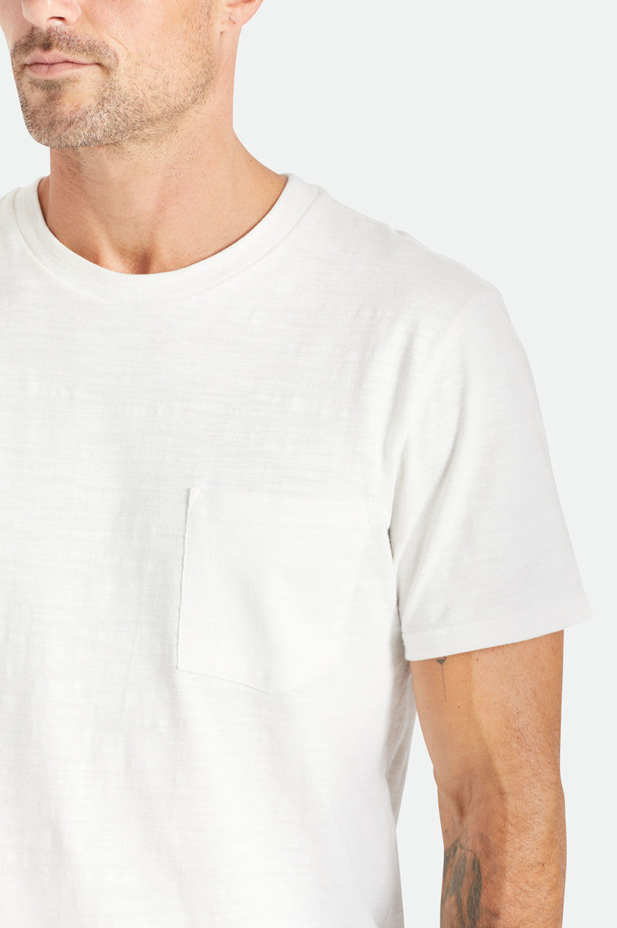 Tops Brixton Basic Slub S/S Pocket Hombre Blancas | VGBJ35809