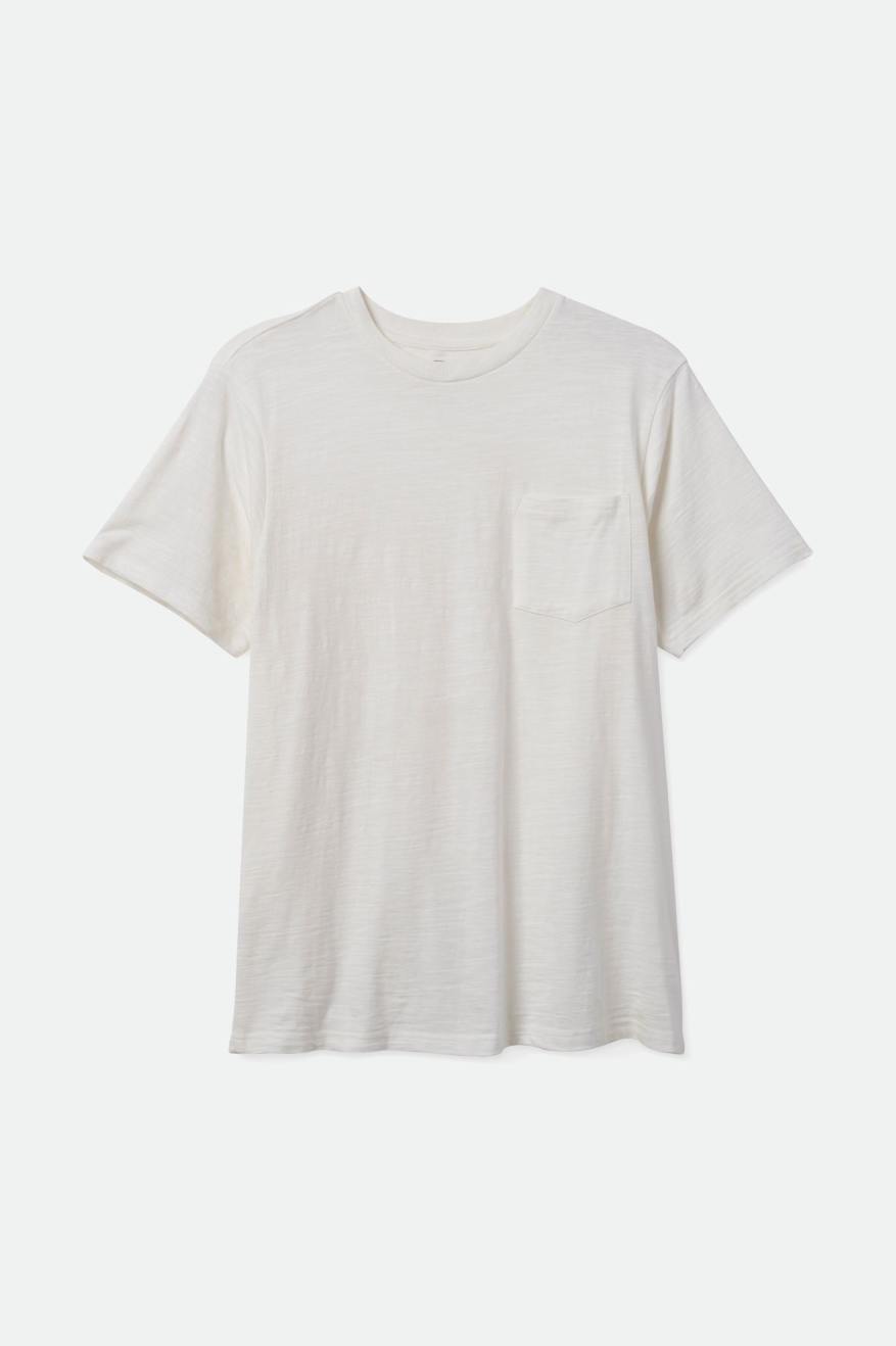 Tops Brixton Basic Slub S/S Pocket Hombre Blancas | VGBJ35809