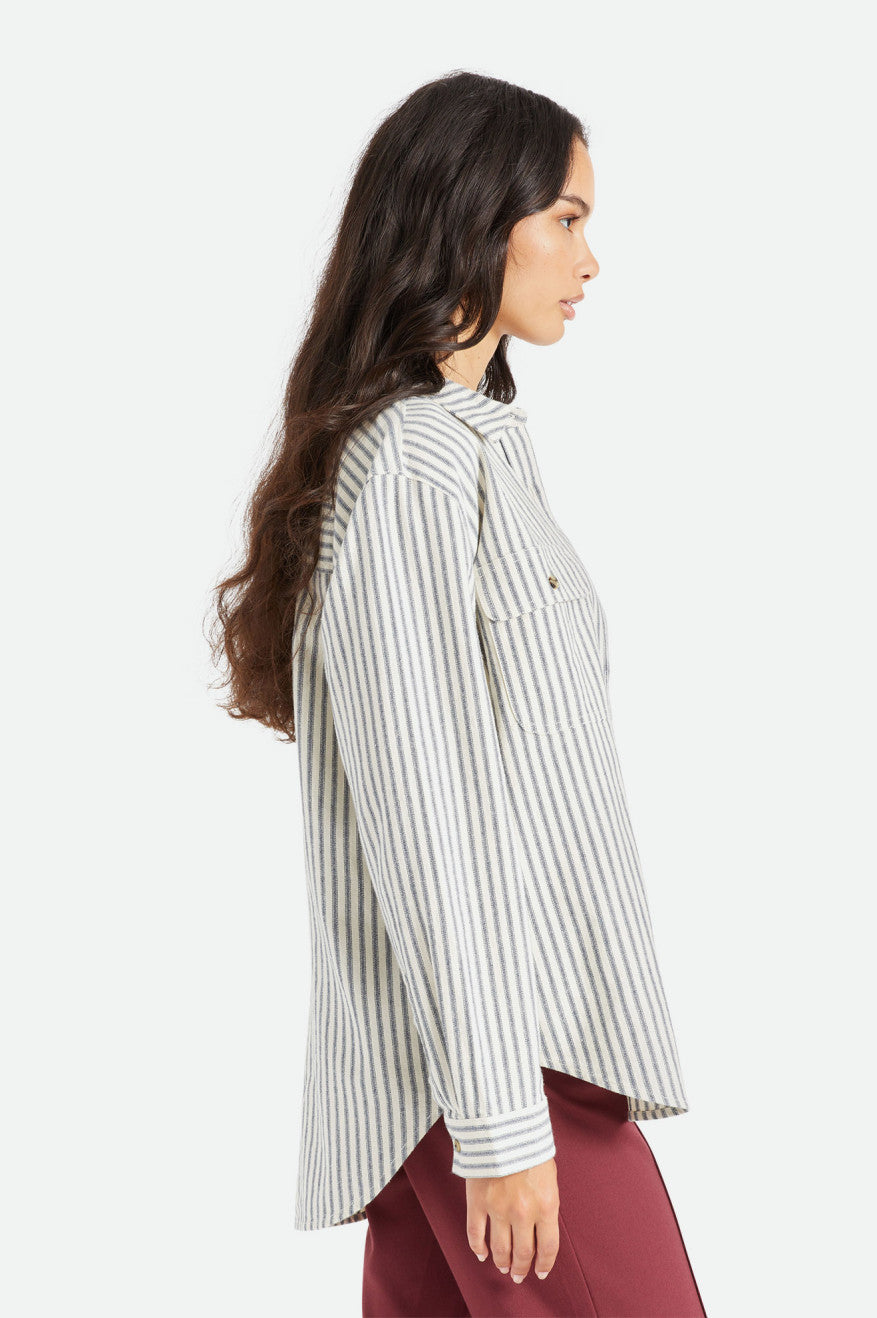 Tops Brixton Bowery Boyfriend L/S Mujer Rayadas | AQTH65293