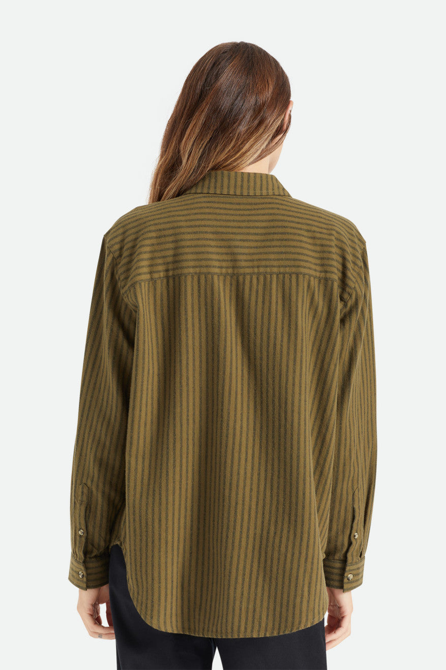 Tops Brixton Bowery Boyfriend L/S Mujer Verde Oliva | ZJMY84761