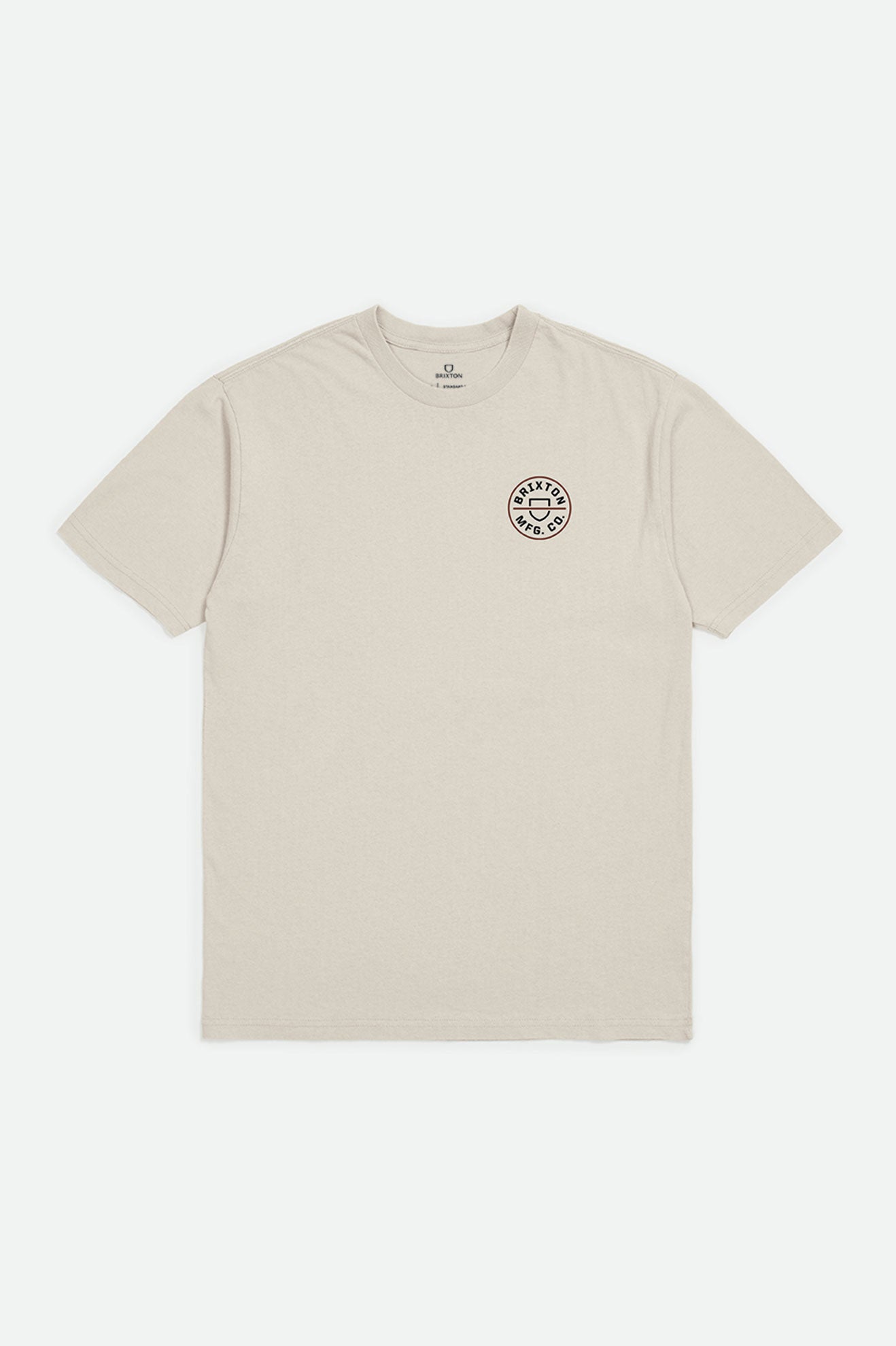 Tops Brixton Crest II S/S Standard Hombre Creme | UDYM14368