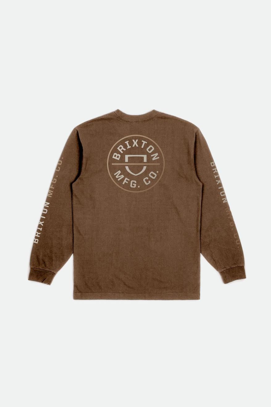 Tops Brixton Crest L/S Standard Hombre Beige | CSIF75342