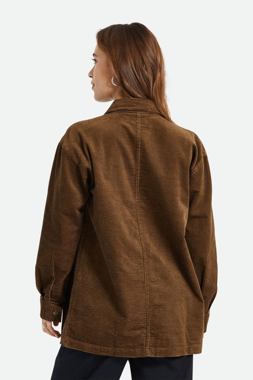 Tops Brixton Dundee Corduroy Overshirt Mujer Marrones | IPHY38927