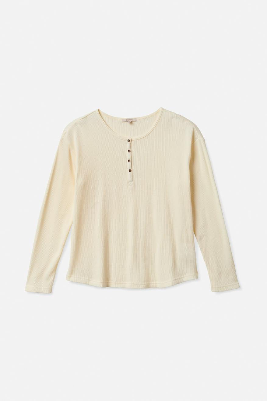 Tops Brixton Monty L/S Henley Mujer Blancas | KDSV24793