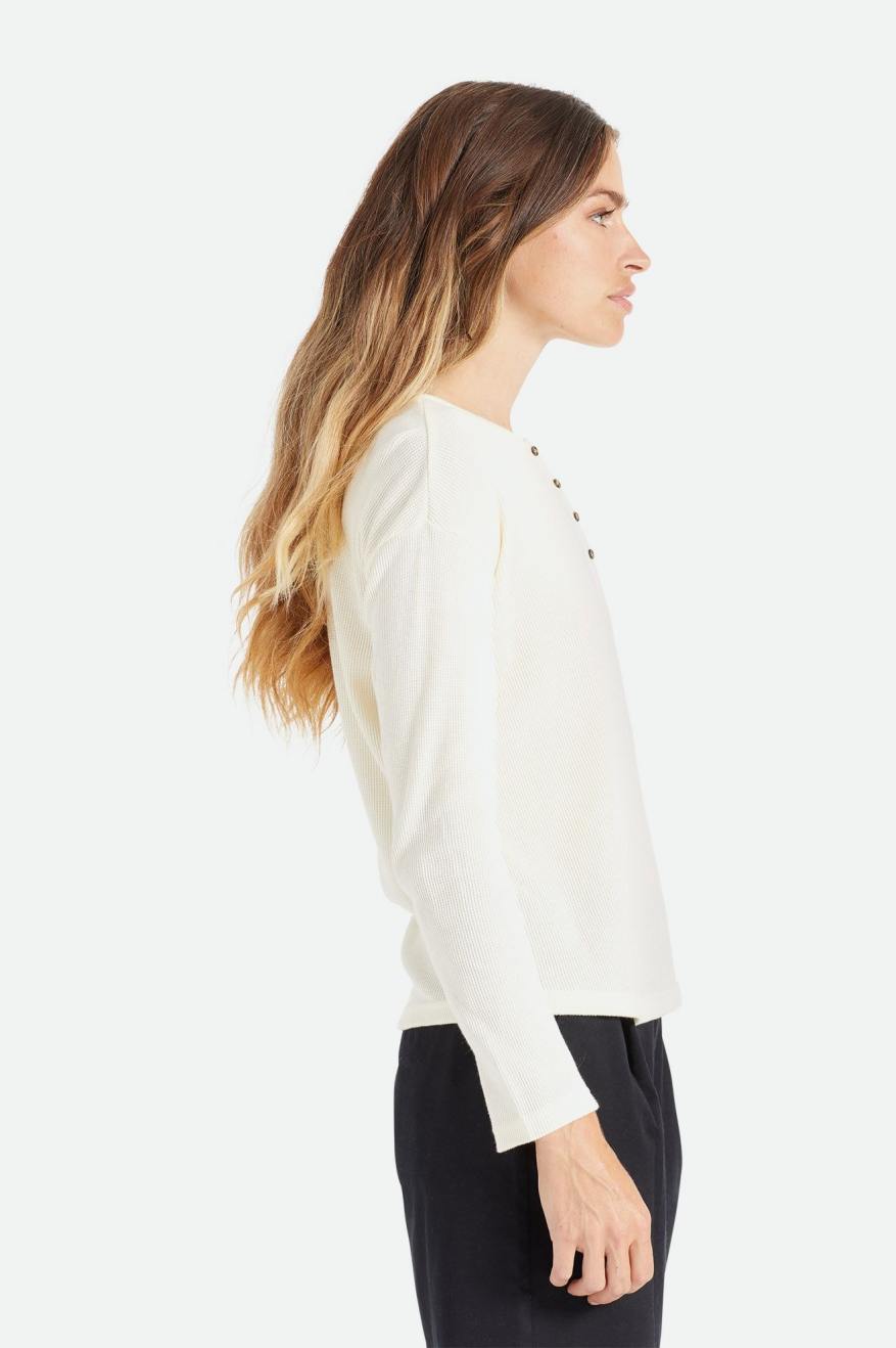 Tops Brixton Monty L/S Henley Mujer Blancas | YGRC19436