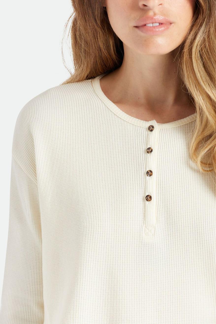 Tops Brixton Monty L/S Henley Mujer Blancas | YGRC19436