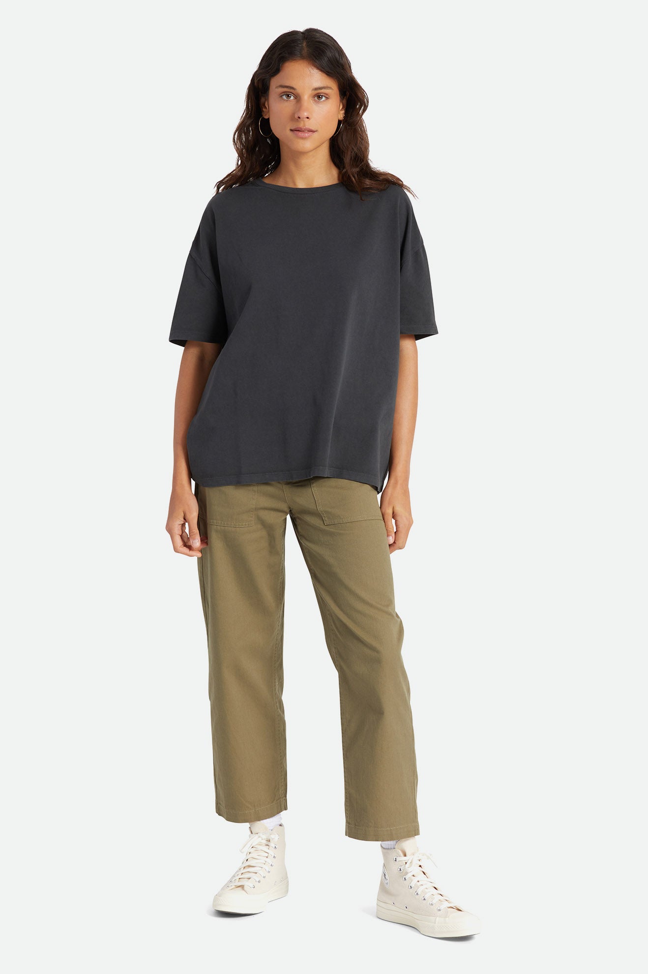 Tops Brixton Oversized Boyfriend Tee Mujer Negras | MNFT62534