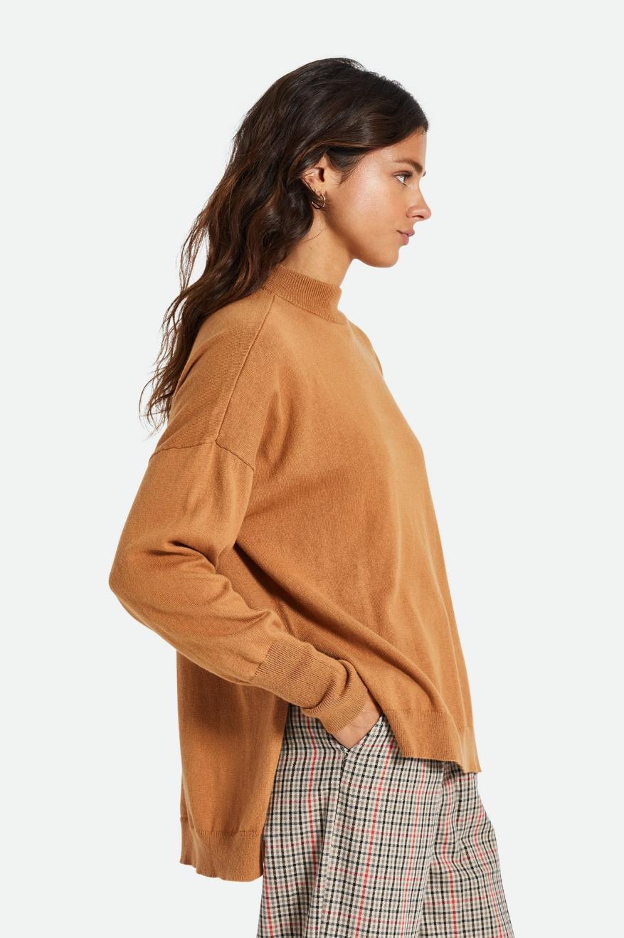 Tops Brixton Reserve Oversized Cashmere Sueter Mujer Naranjas | JMWO36415