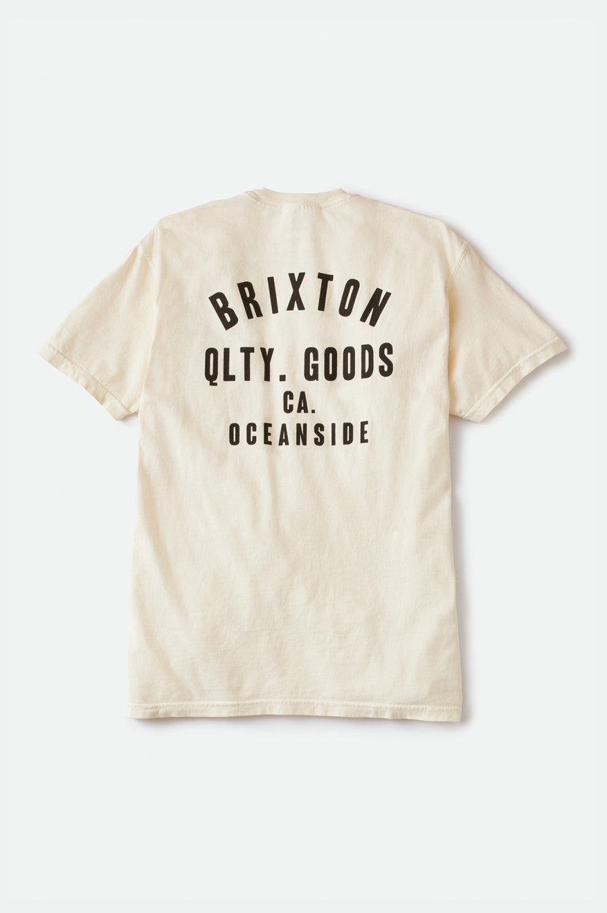 Tops Brixton Woodburn Oceanside S/S Standard Hombre Creme Negras | HAZD60734