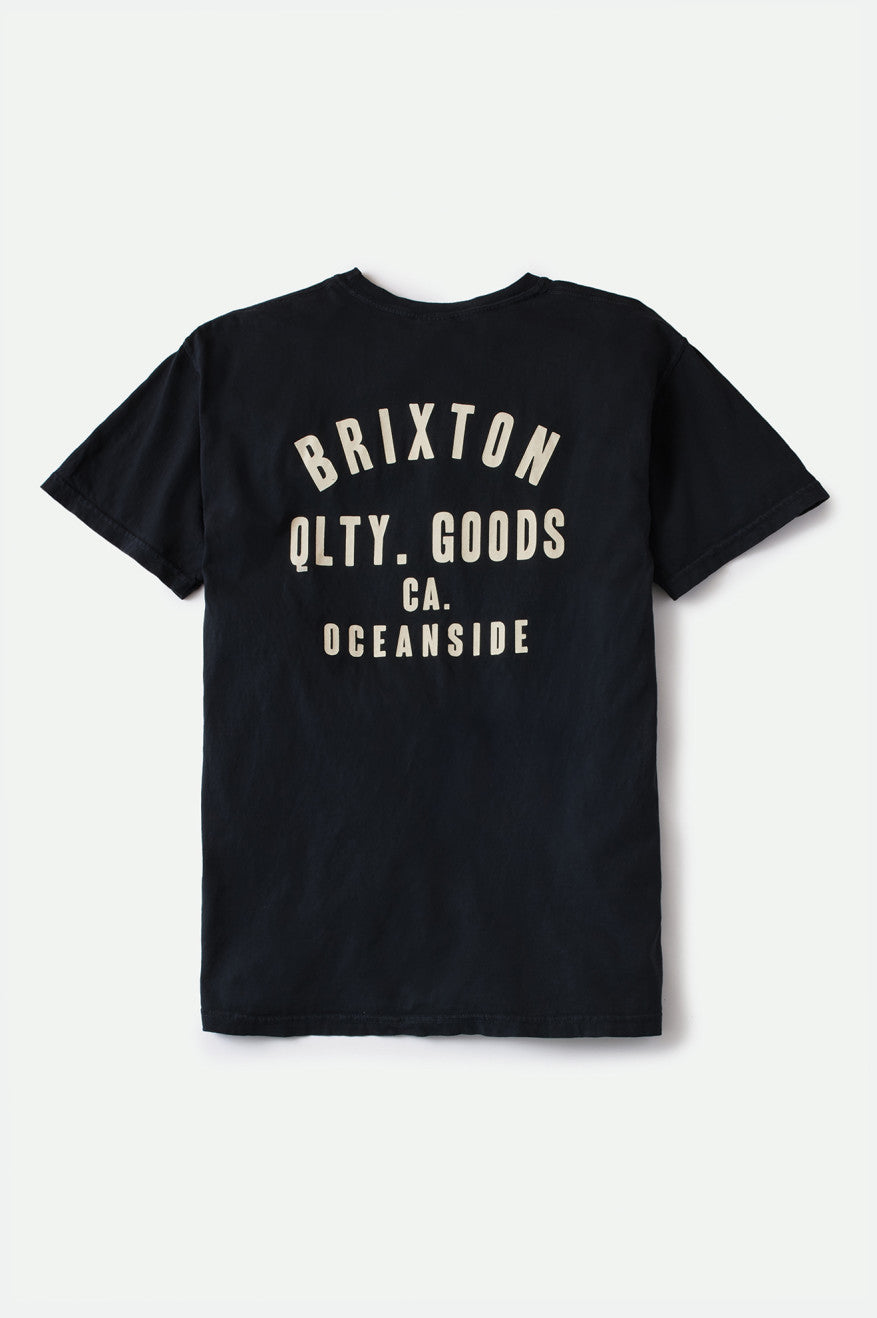 Tops Brixton Woodburn Oceanside S/S Standard Hombre Negras Blancas | RCTH46087