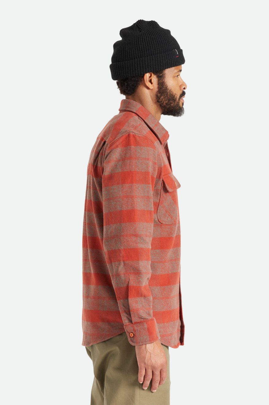 Tops De Franela Brixton Bowery Heavy Weight L/S Hombre Rojas | SKXT08194