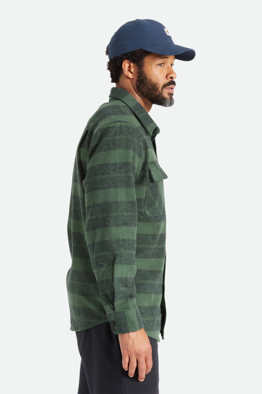 Tops De Franela Brixton Bowery Heavy Weight L/S Hombre Verde | WKAN83429