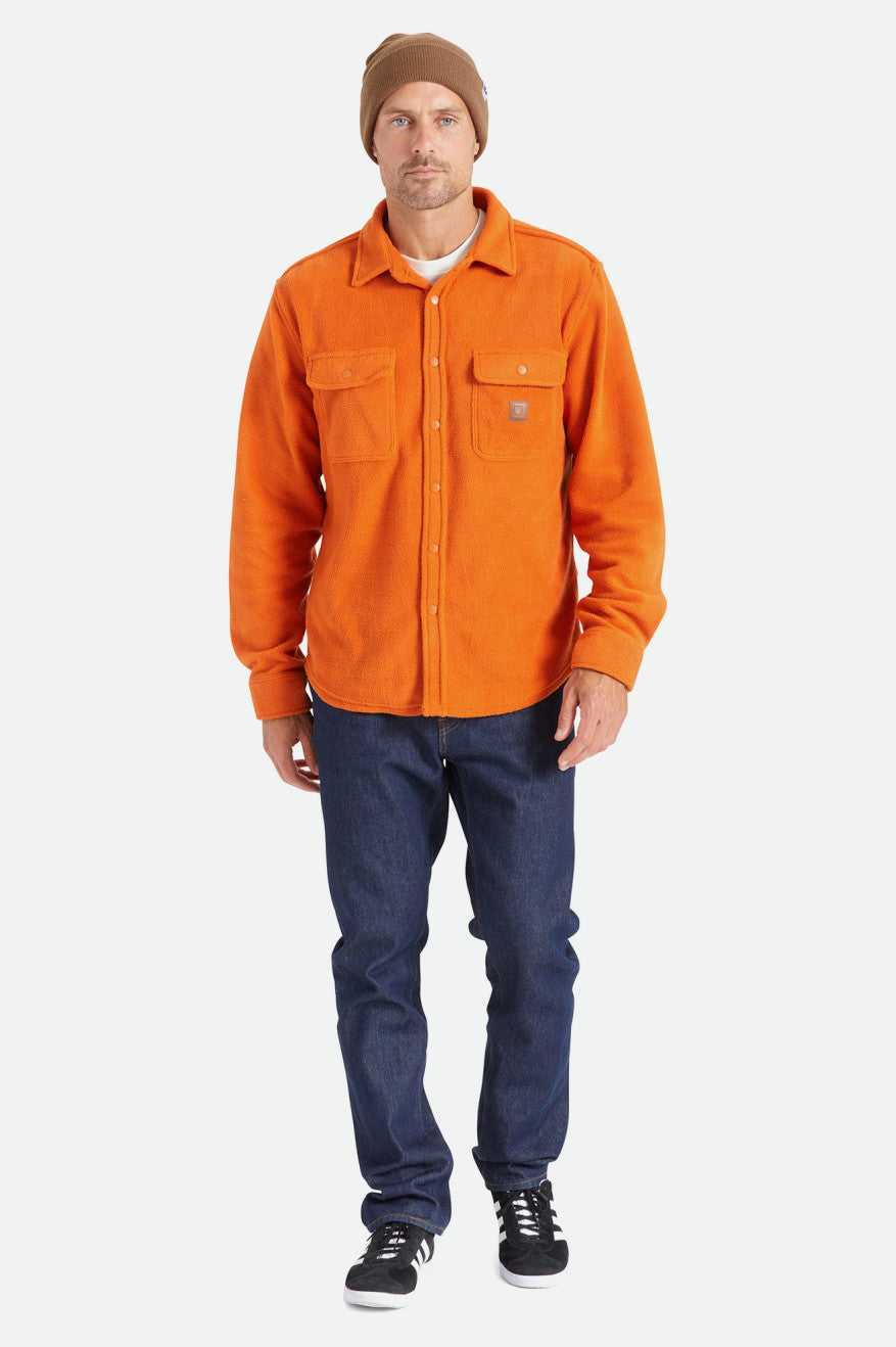 Tops De Franela Brixton Bowery L/S Arctic Stretch Fleece Hombre Naranjas | CNKO80431