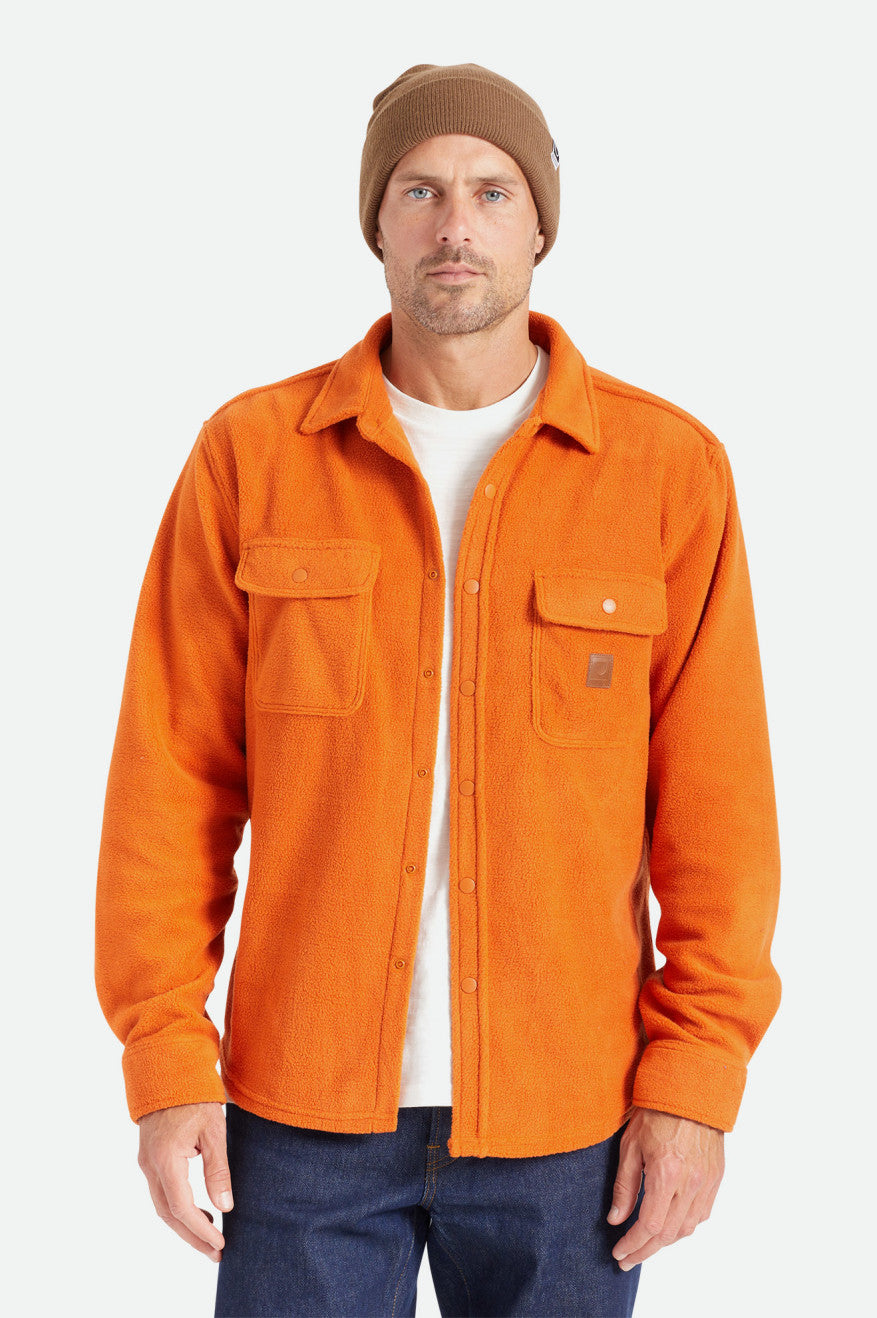 Tops De Franela Brixton Bowery L/S Arctic Stretch Fleece Hombre Naranjas | CNKO80431