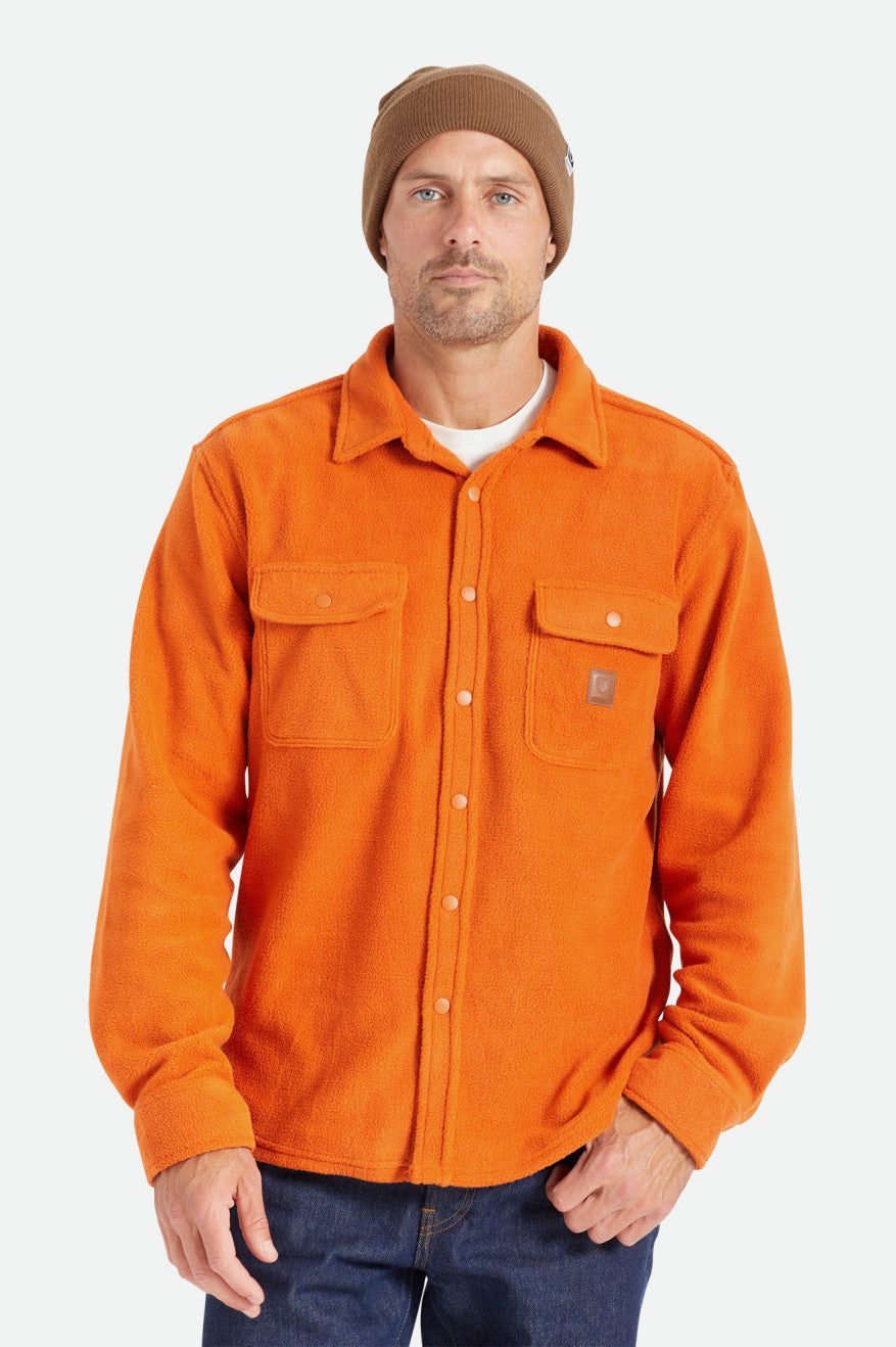 Tops De Franela Brixton Bowery L/S Arctic Stretch Fleece Hombre Naranjas | CNKO80431