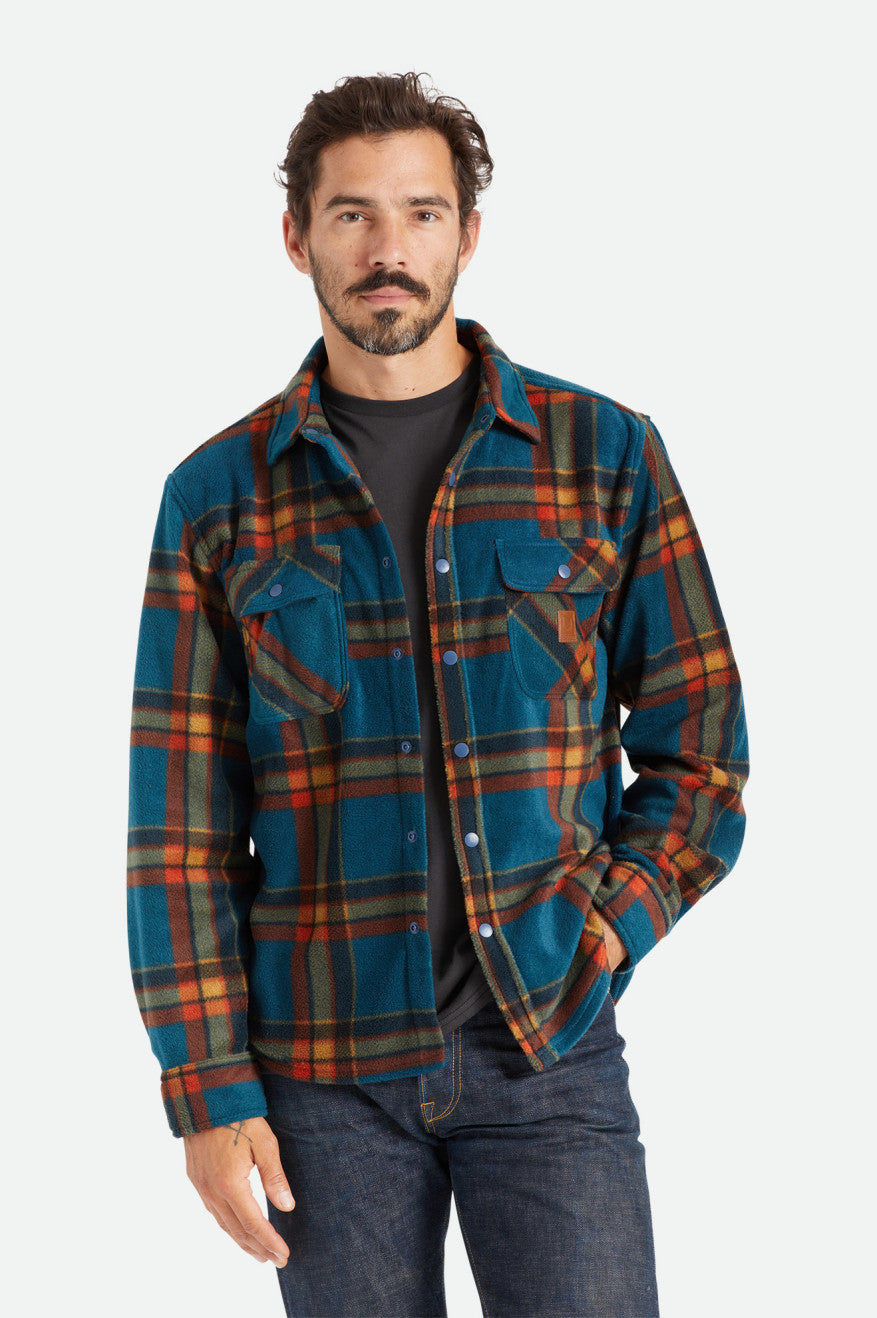 Tops De Franela Brixton Bowery L/S Arctic Stretch Fleece Hombre Azules Oscuro | NIDC49812