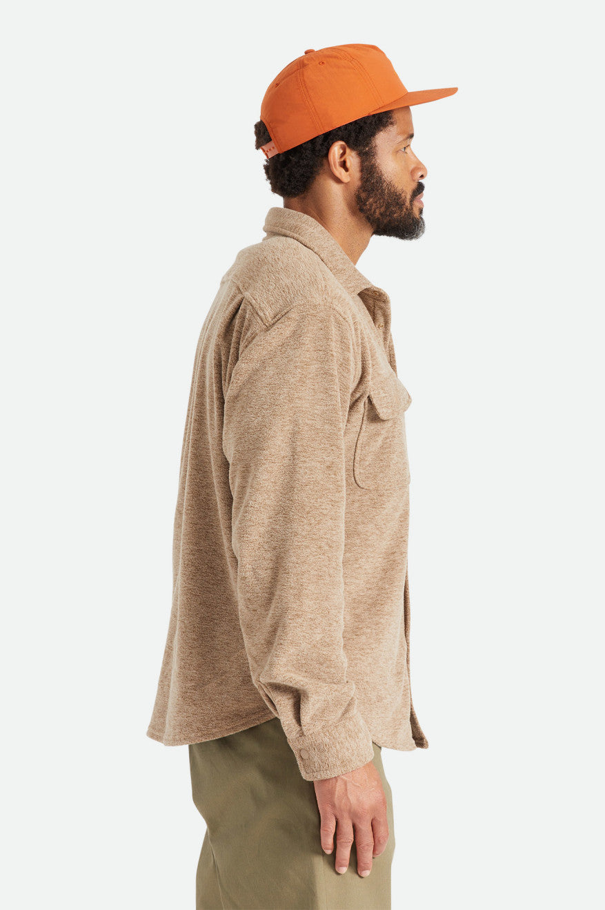 Tops De Franela Brixton Bowery L/S Arctic Stretch Fleece Hombre Beige | TWGV89745