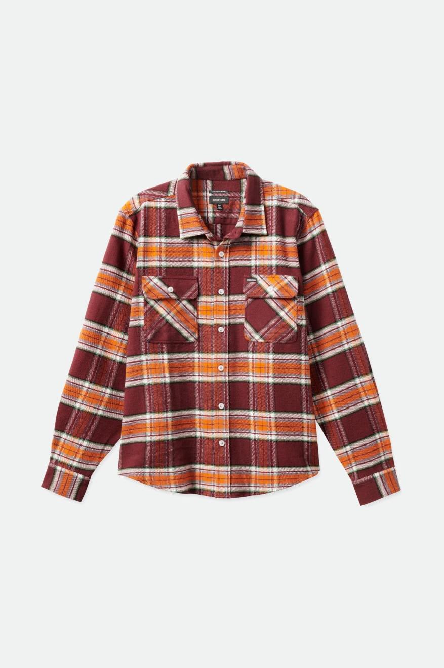 Tops De Franela Brixton Bowery L/S Hombre Naranjas | QXAK91742