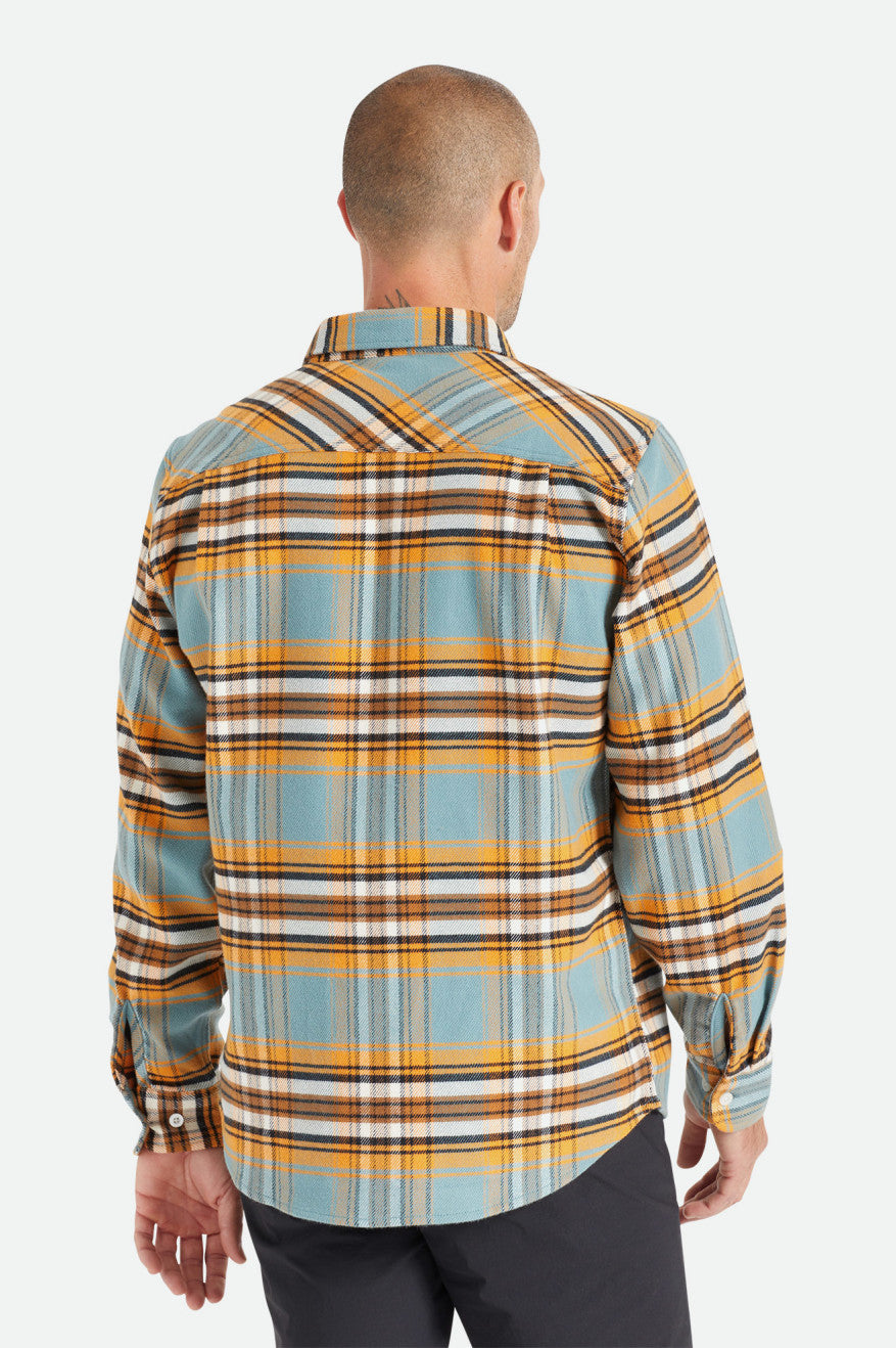 Tops De Franela Brixton Bowery Stretch L/S Utility Hombre Naranjas Blancas | GPWC83179