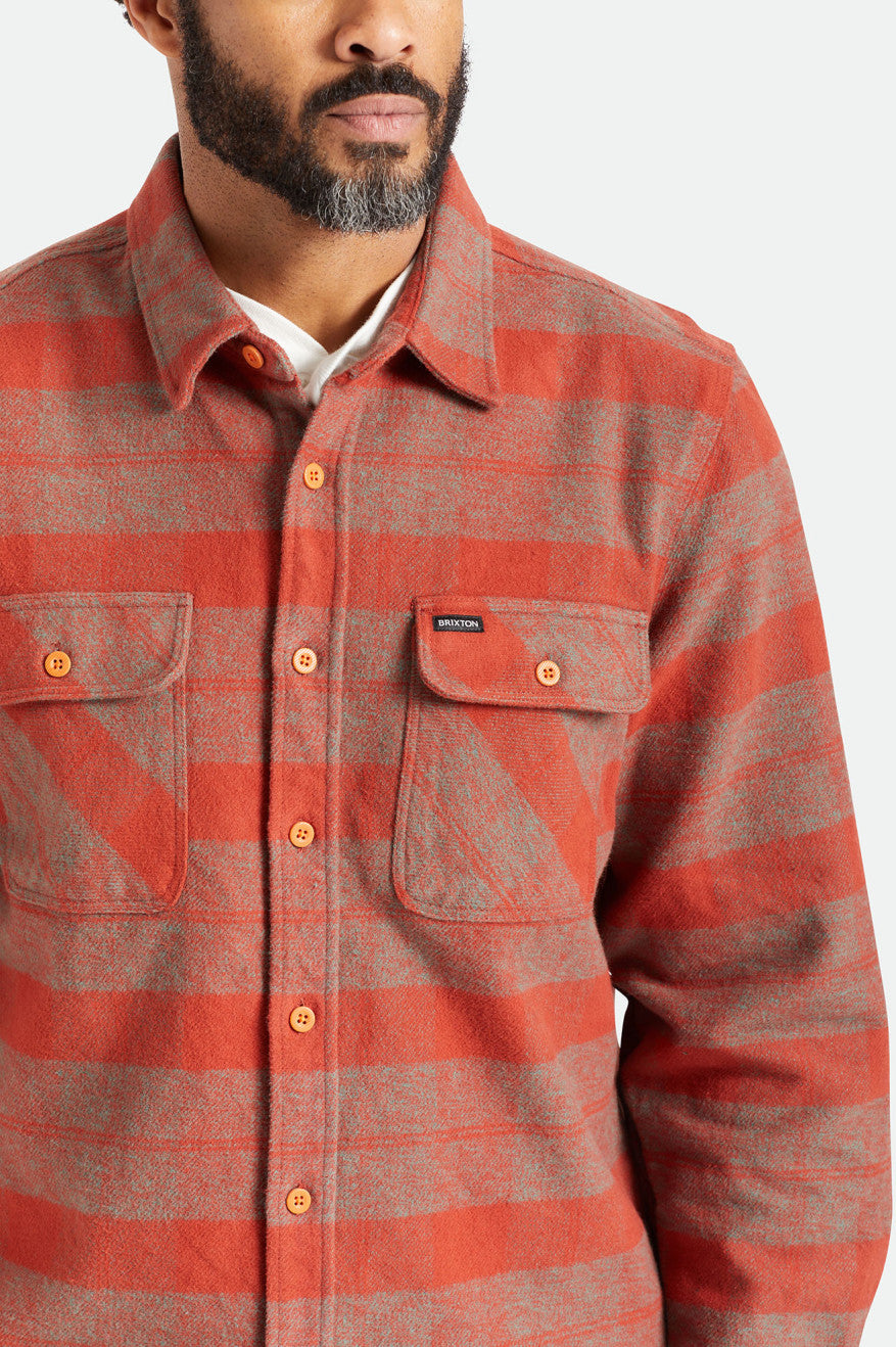 Tops Tejidos Brixton Bowery Heavy Weight L/S Hombre Rojas | HVUZ68174