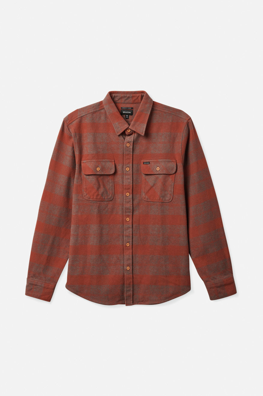 Tops Tejidos Brixton Bowery Heavy Weight L/S Hombre Rojas | HVUZ68174