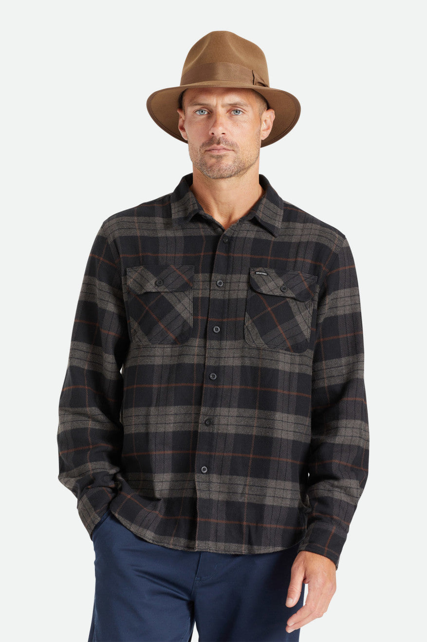 Tops Tejidos Brixton Bowery L/S Hombre Negras Gris | MQCE75149