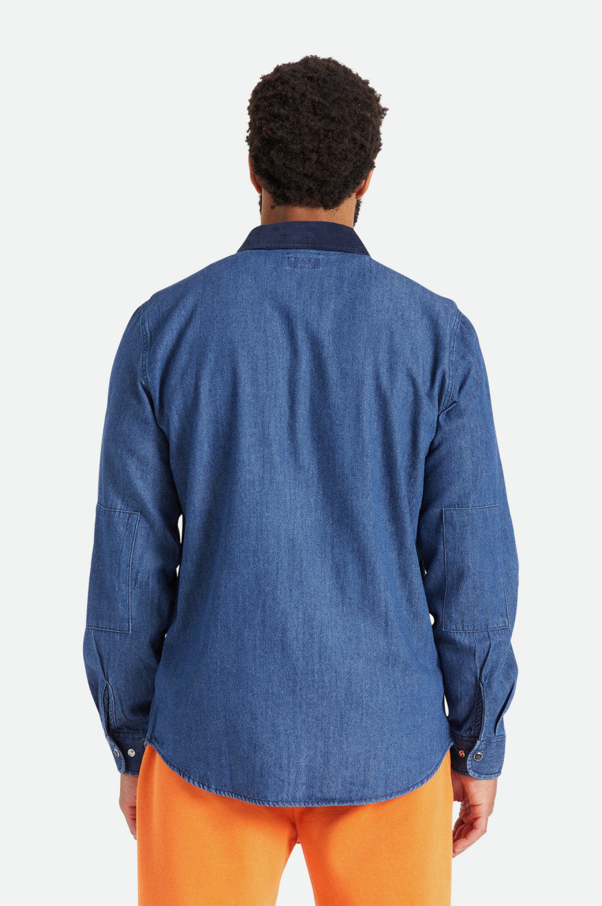 Tops Tejidos Brixton Bowery Reserve L/S Woven Hombre Azules | ZFER23548