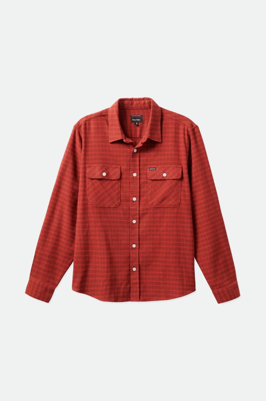 Tops Tejidos Brixton Bowery Stretch L/S Utility Hombre Rojas | QTEP07364