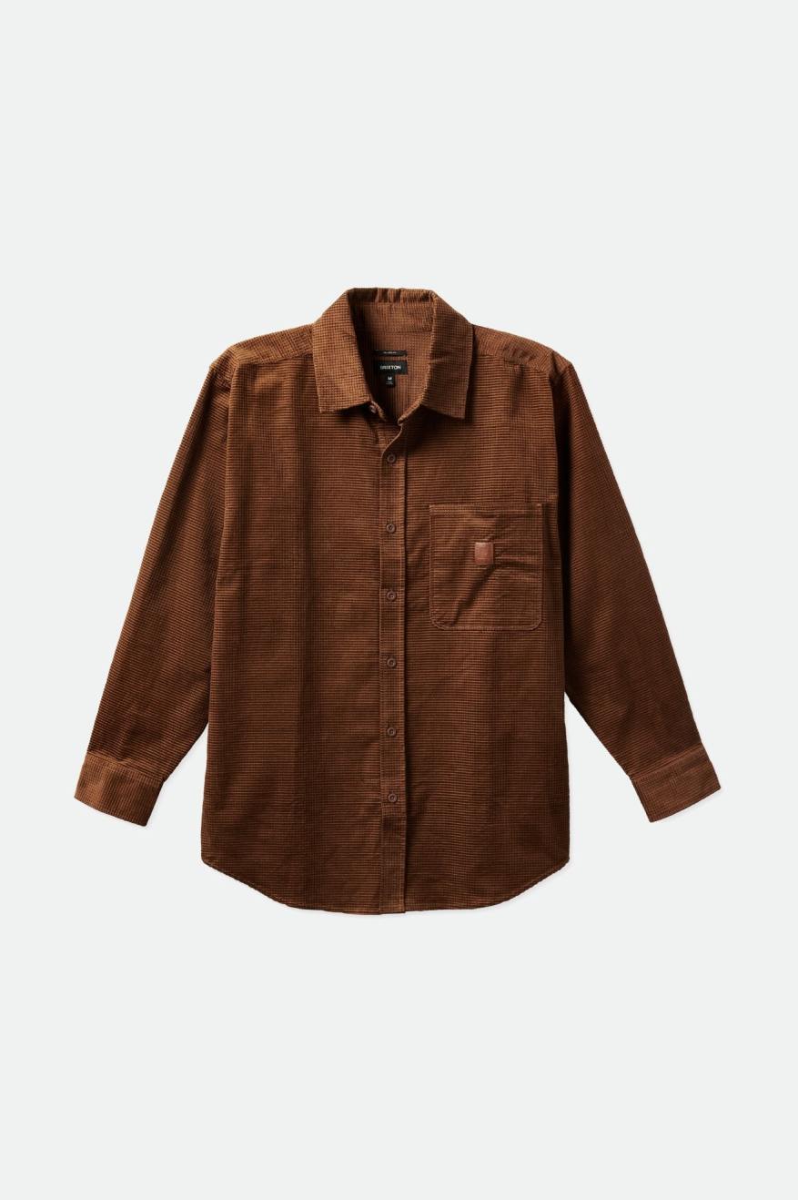 Tops Tejidos Brixton Porter L/S Waffle Corduroy Hombre Marrones | KHCI60583