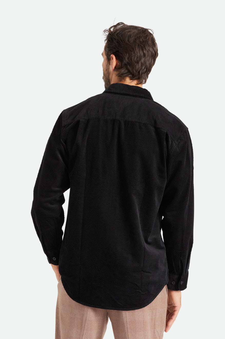 Tops Tejidos Brixton Porter L/S Waffle Corduroy Hombre Negras | NFST29071