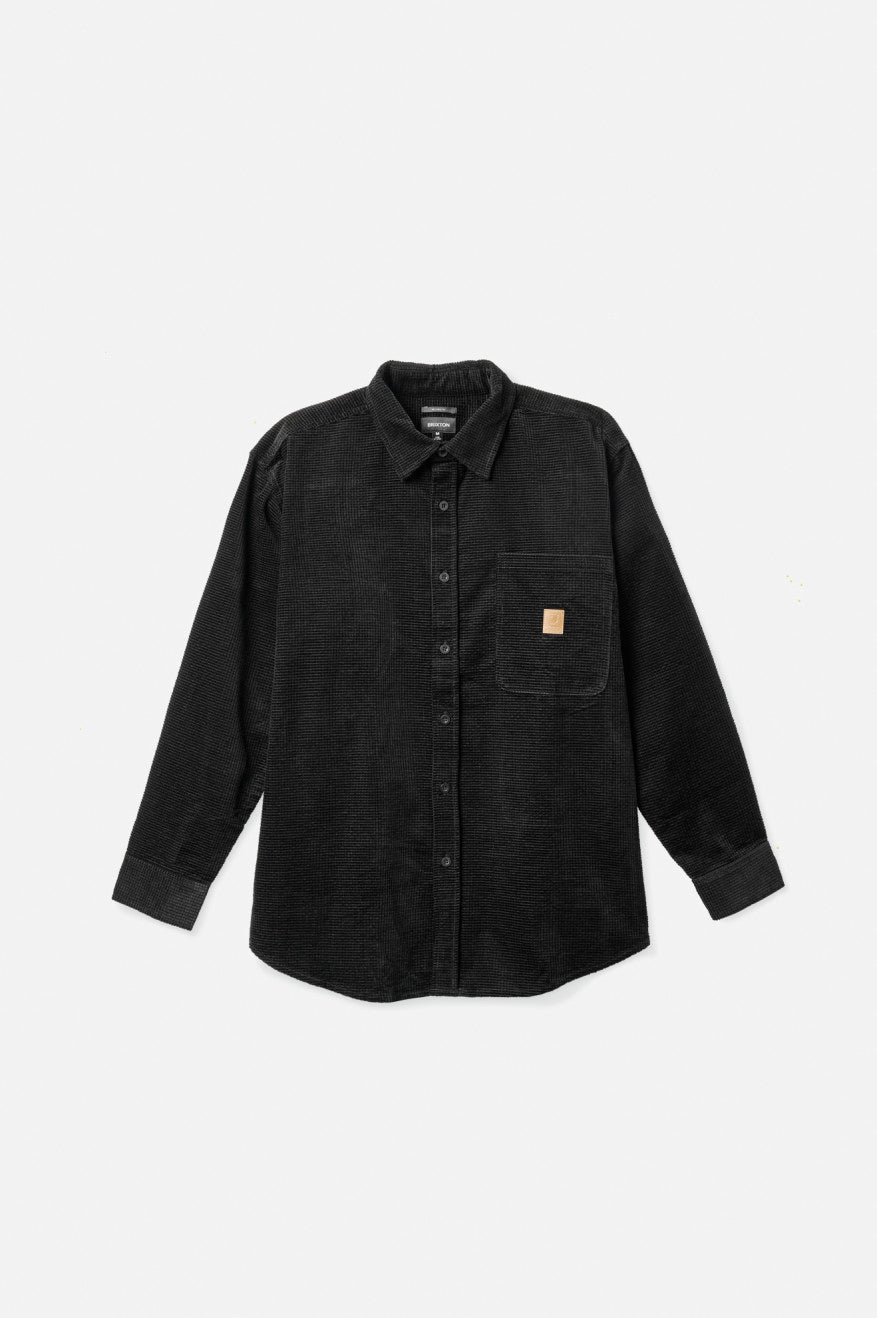 Tops Tejidos Brixton Porter L/S Waffle Corduroy Hombre Negras | NFST29071