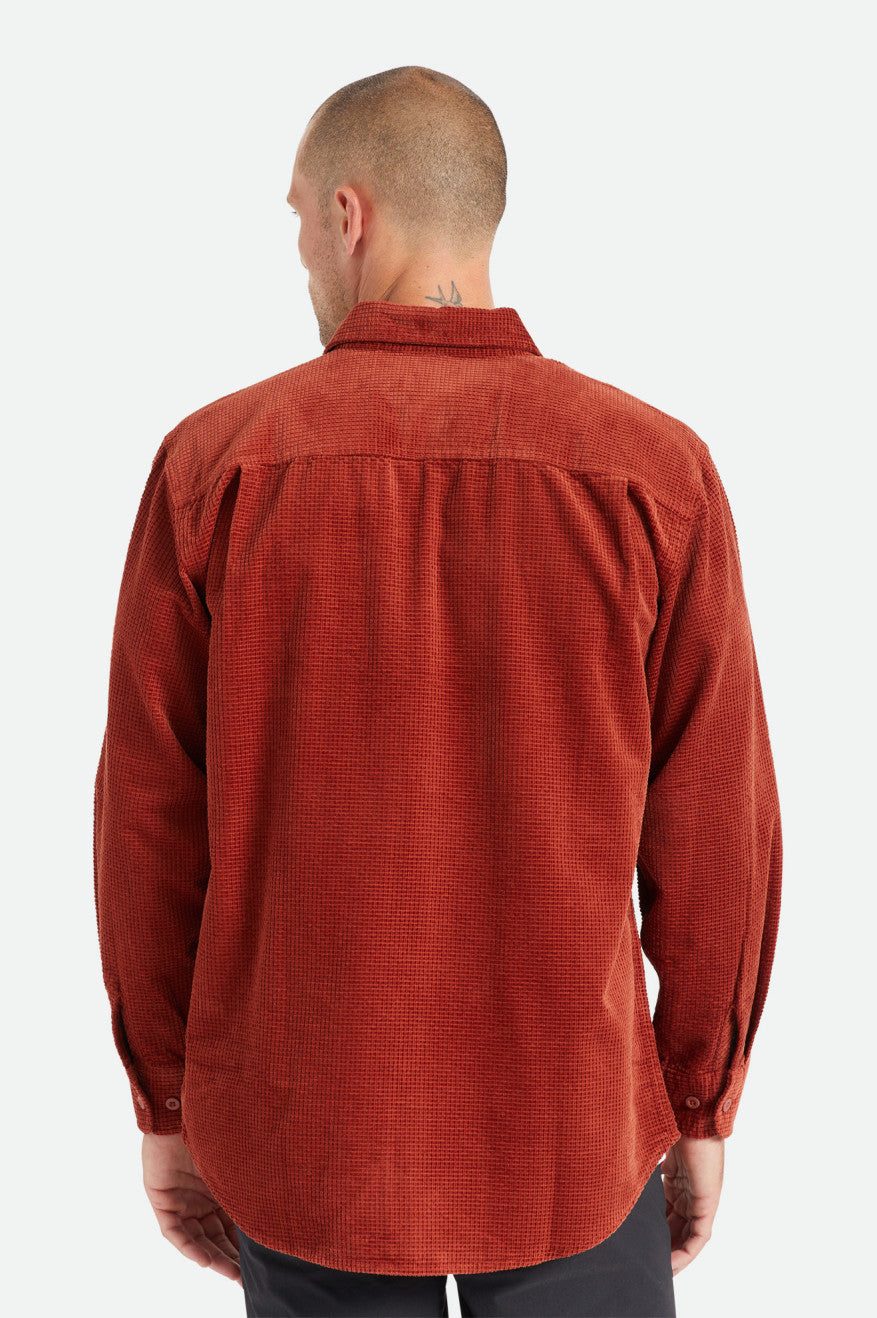 Tops Tejidos Brixton Porter L/S Waffle Corduroy Hombre Rojas | QYRV23964