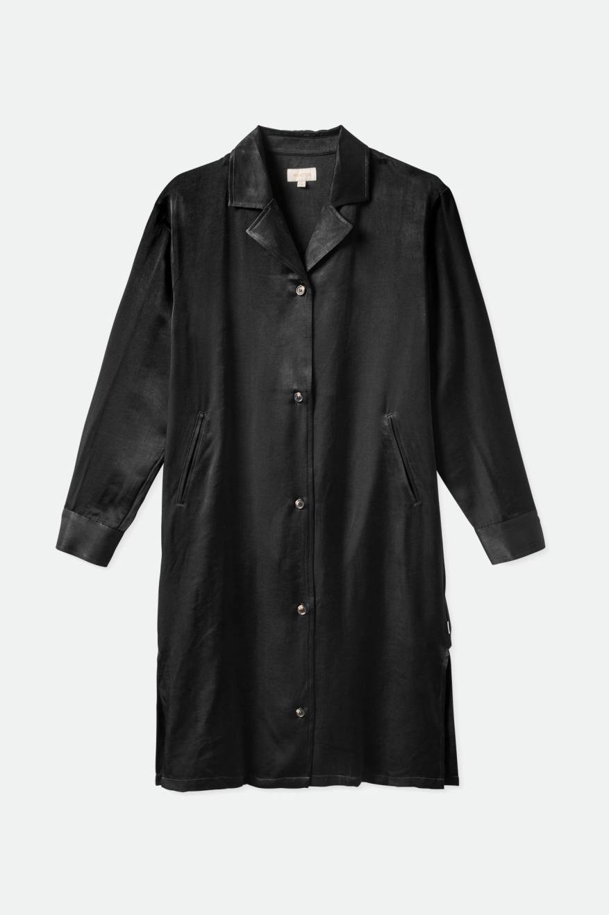 Vestido Brixton Satin Blazer Shirt Mujer Negras | XALP23596