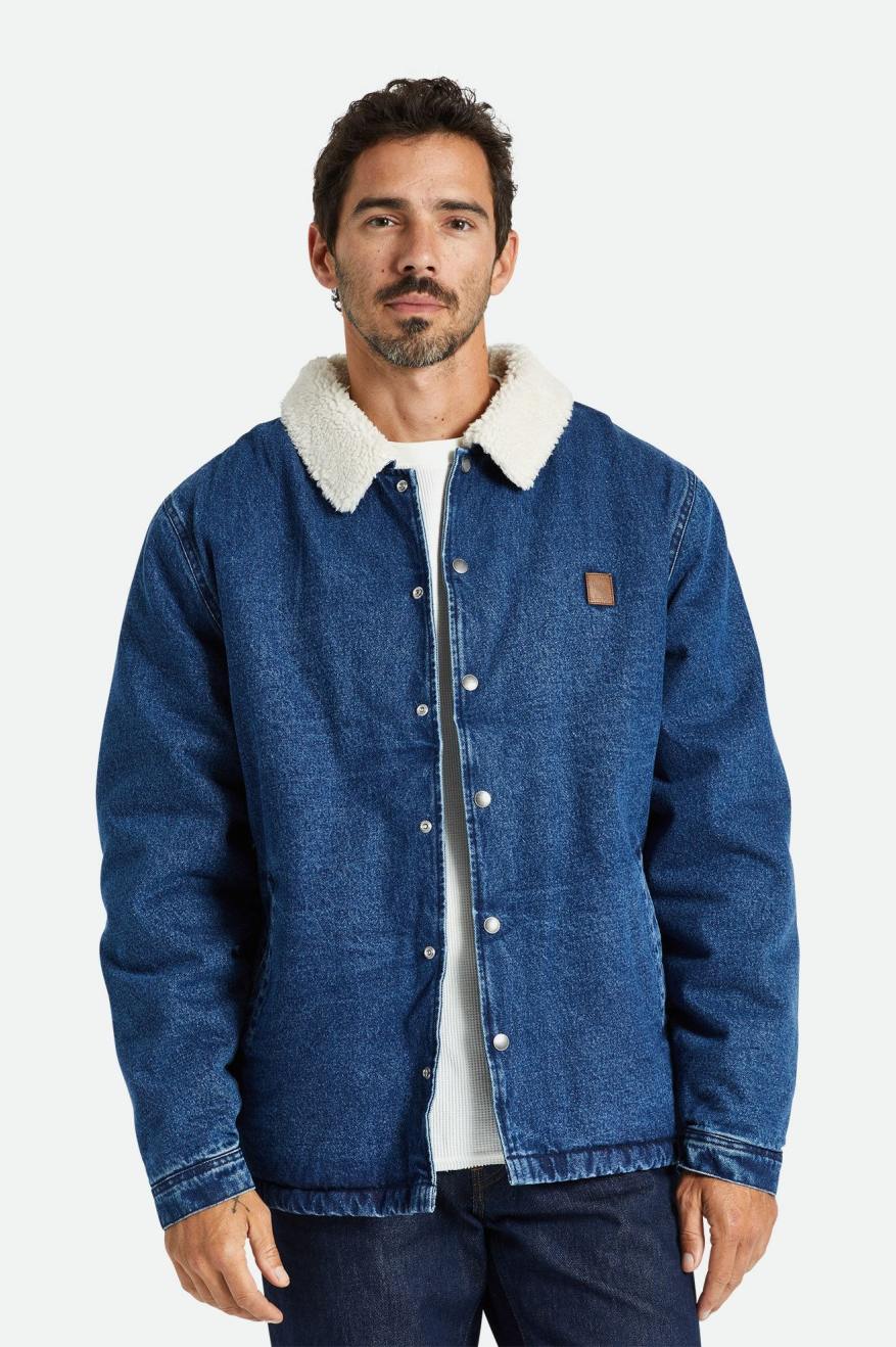 Chaquetas Brixton Beta Sherpa Forro Coaches Hombre Indigo | VQUH83216