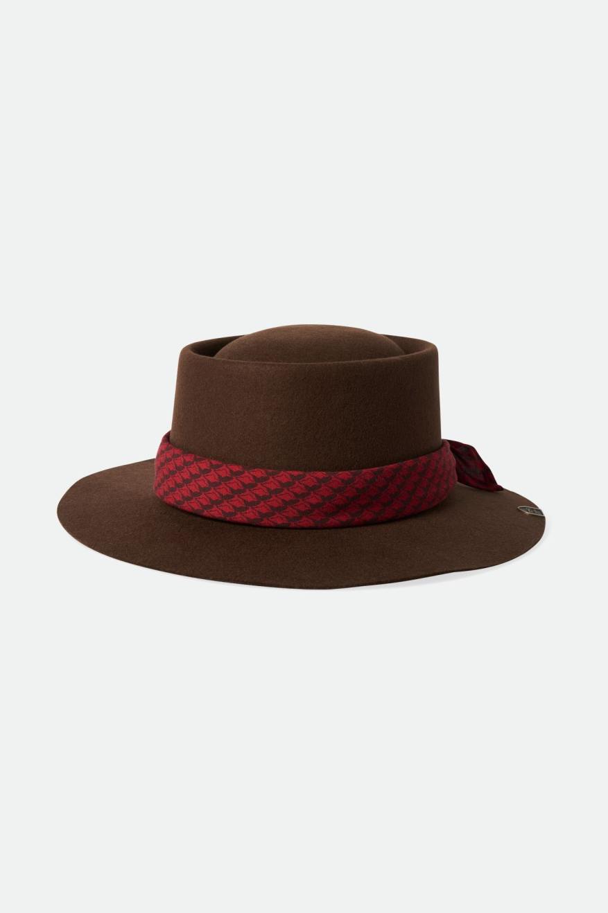 Sombreros De Fieltro Brixton Fender Jaguar Contour Fedora Mujer Marrones | AOUK56098